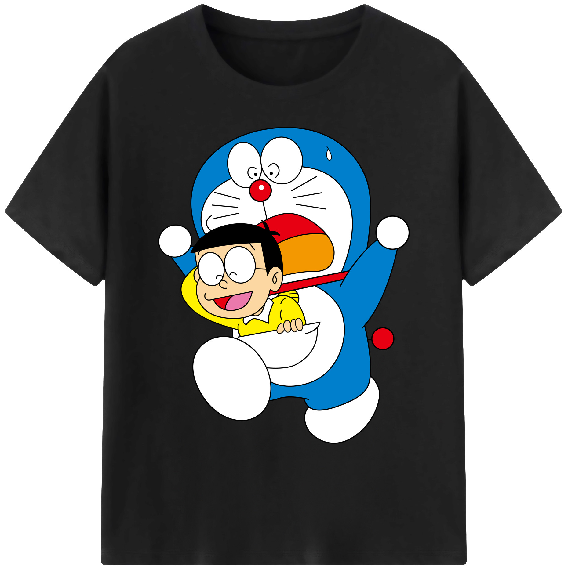 （画像用） ドラえもん Doraemon 綿100％ メンズ半袖Tシャツ｜肌触りやわらか＆通気性