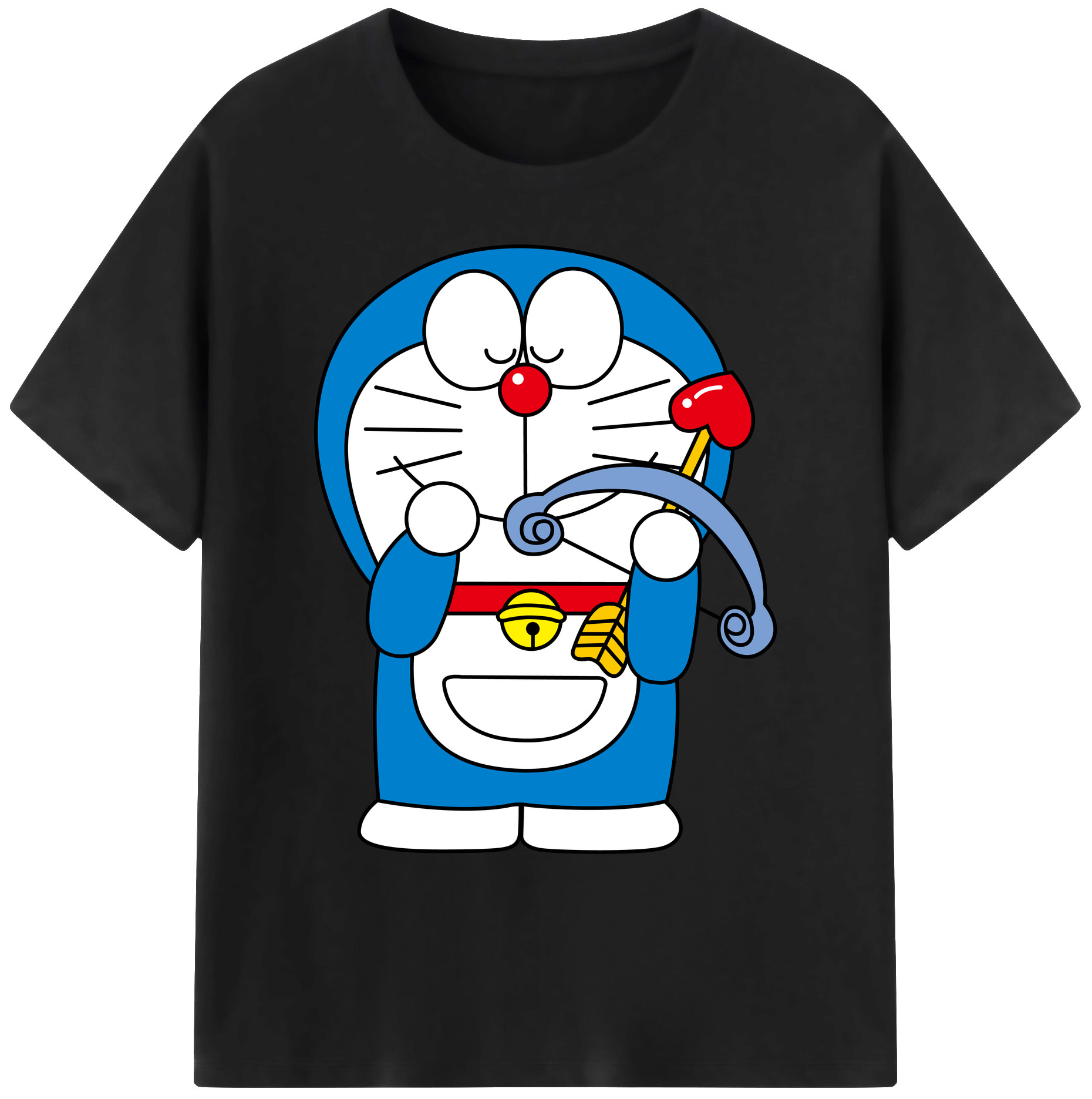 （画像用） ドラえもん Doraemon 綿100％ メンズ半袖Tシャツ｜肌触りやわらか＆通気性