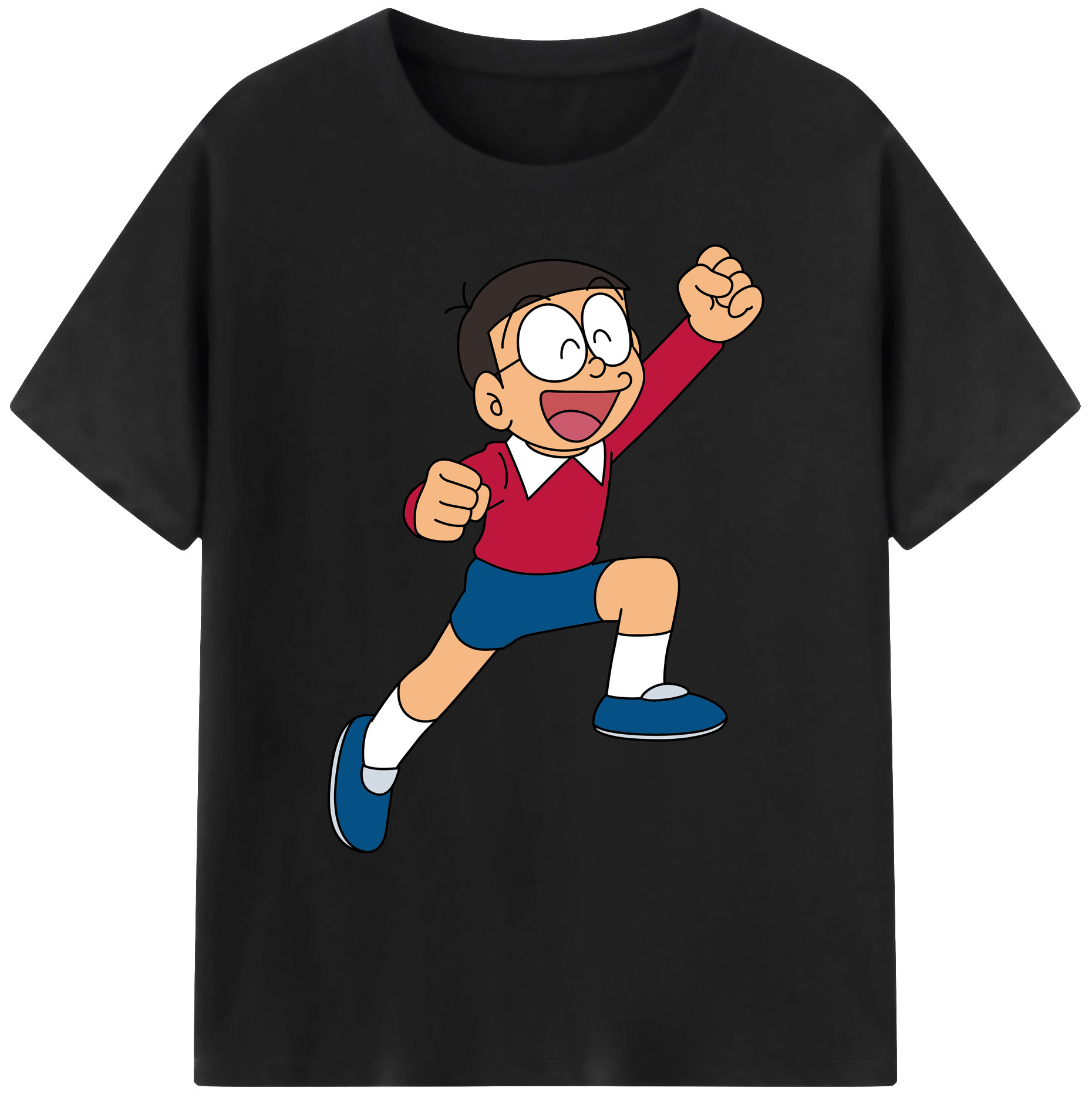 （画像用） ドラえもん 野比 のび太 Doraemon Nobita Nobi 綿100％ メンズ半袖Tシャツ｜肌触りやわらか＆通気性