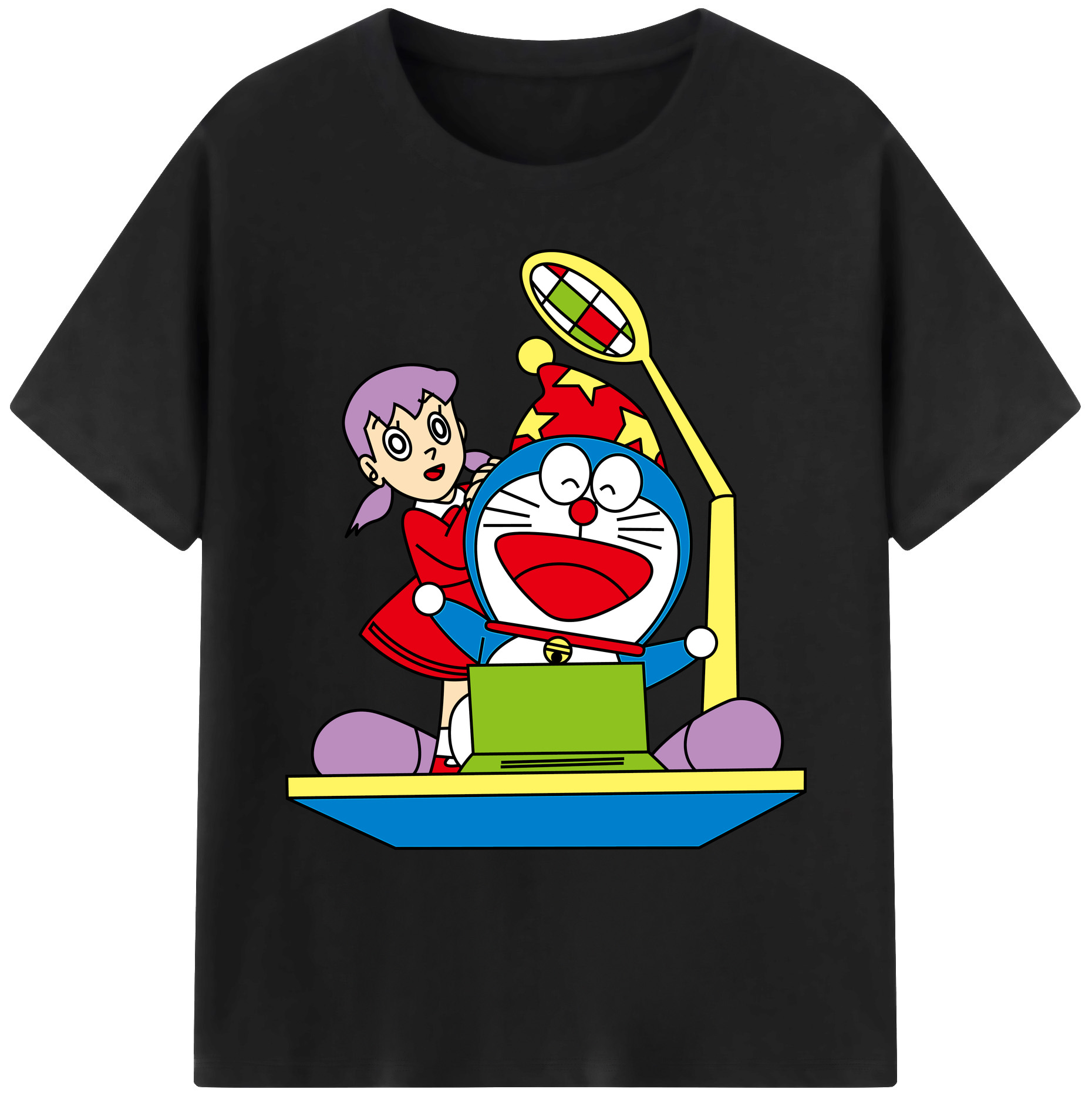 （画像用） ドラえもん みなもと しずか Doraemon Shizuka Minamoto 綿100％ メンズ半袖Tシャツ｜肌触りやわらか＆通気性