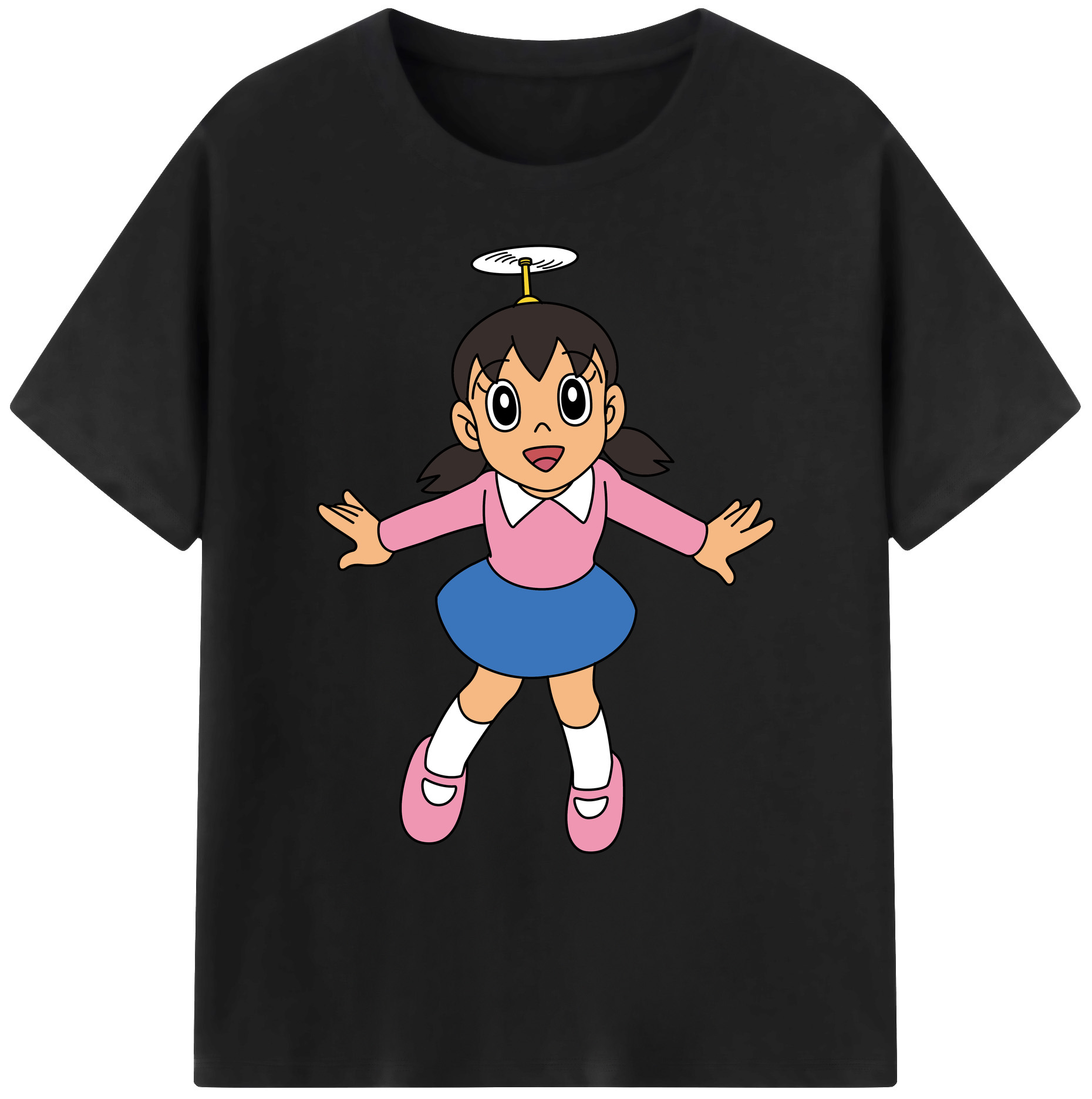 （画像用） ドラえもん みなもと しずか Doraemon Shizuka Minamoto 綿100％ メンズ半袖Tシャツ｜肌触りやわらか＆通気性