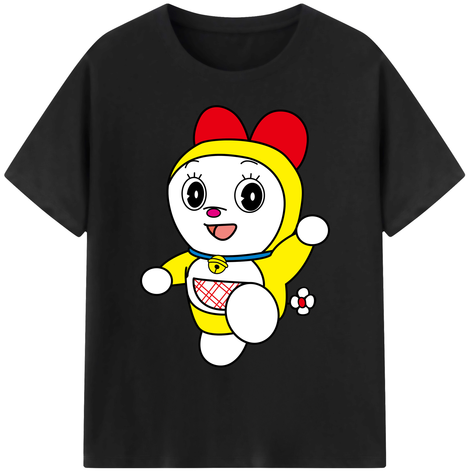 （画像用） ドラえもん ドラミ Doraemon Dorami 綿100％ メンズ半袖Tシャツ｜肌触りやわらか＆通気性