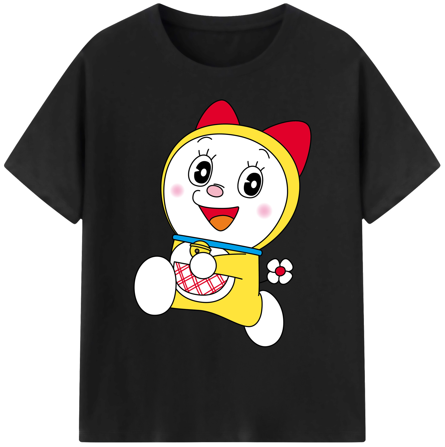 （画像用） ドラえもん ドラミ Doraemon Dorami 綿100％ メンズ半袖Tシャツ｜肌触りやわらか＆通気性