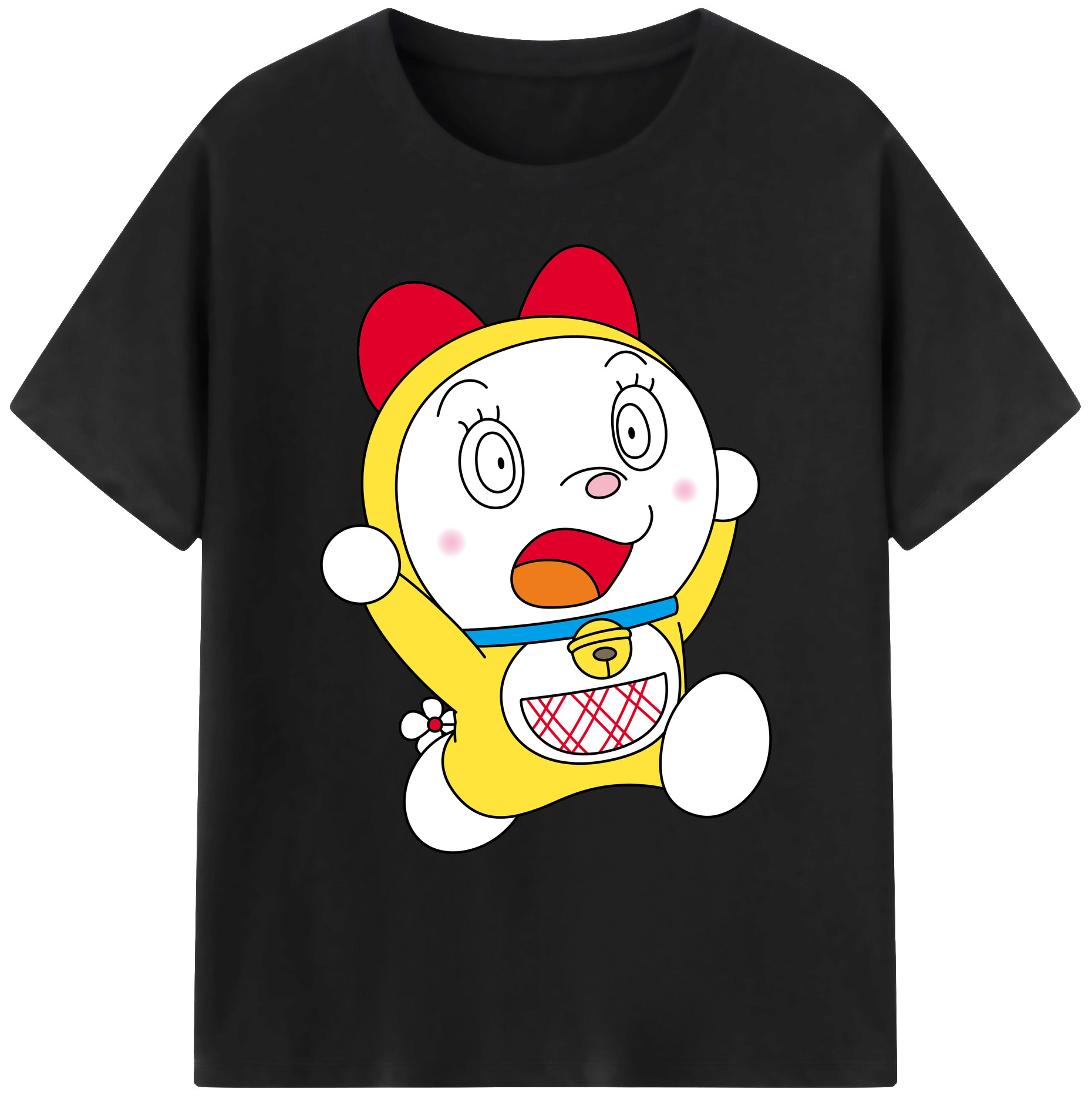 （画像用） ドラえもん ドラミ Doraemon Dorami 綿100％ メンズ半袖Tシャツ｜肌触りやわらか＆通気性