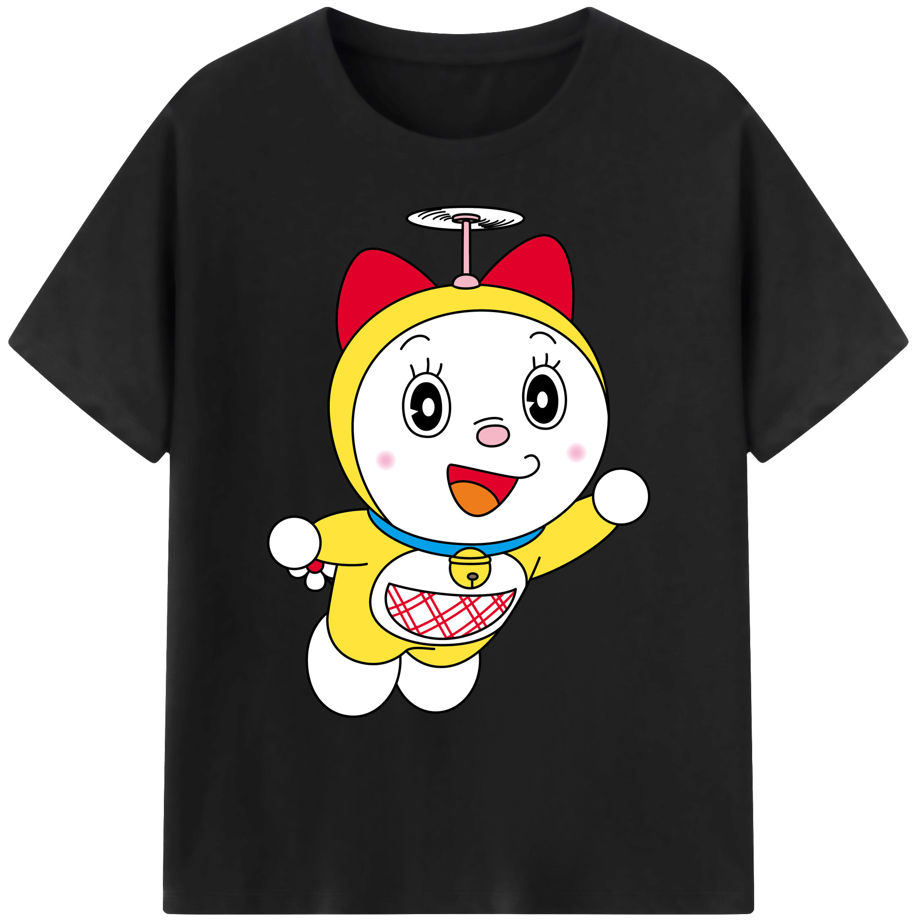 （画像用） ドラえもん ドラミ Doraemon Dorami 綿100％ メンズ半袖Tシャツ｜肌触りやわらか＆通気性