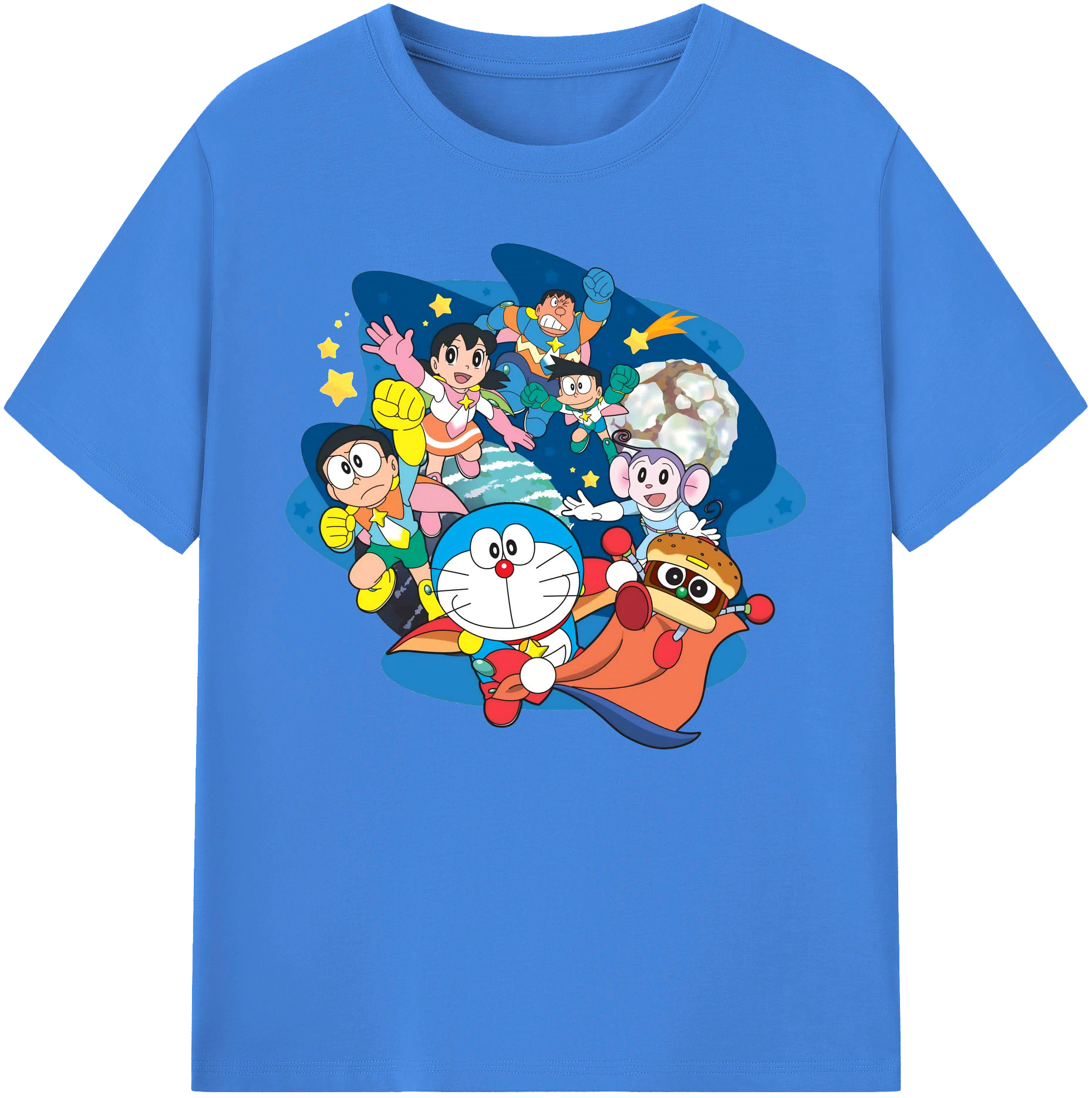 （画像用） ドラえもん Doraemon 綿100％ メンズ半袖Tシャツ｜肌触りやわらか＆通気性