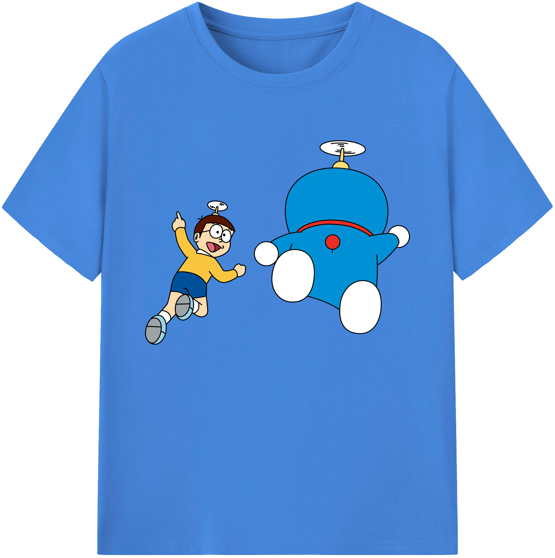 （画像用） ドラえもん 野比 のび太 Doraemon Nobita Nobi 綿100％ メンズ半袖Tシャツ｜肌触りやわらか＆通気性