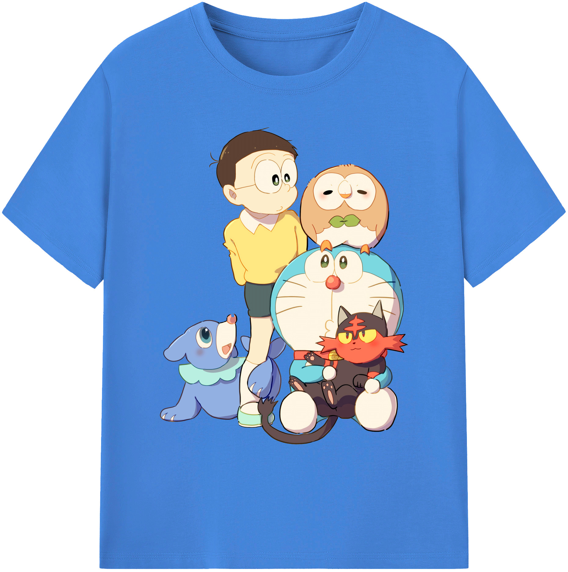 （画像用） ドラえもん Doraemon 綿100％ メンズ半袖Tシャツ｜肌触りやわらか＆通気性