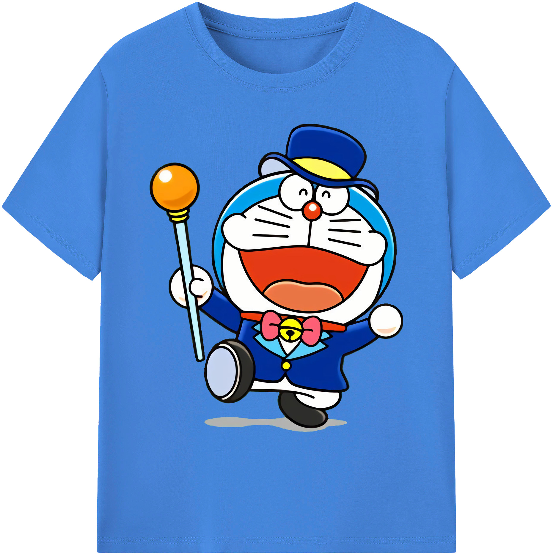 （画像用） ドラえもん Doraemon 綿100％ メンズ半袖Tシャツ｜肌触りやわらか＆通気性