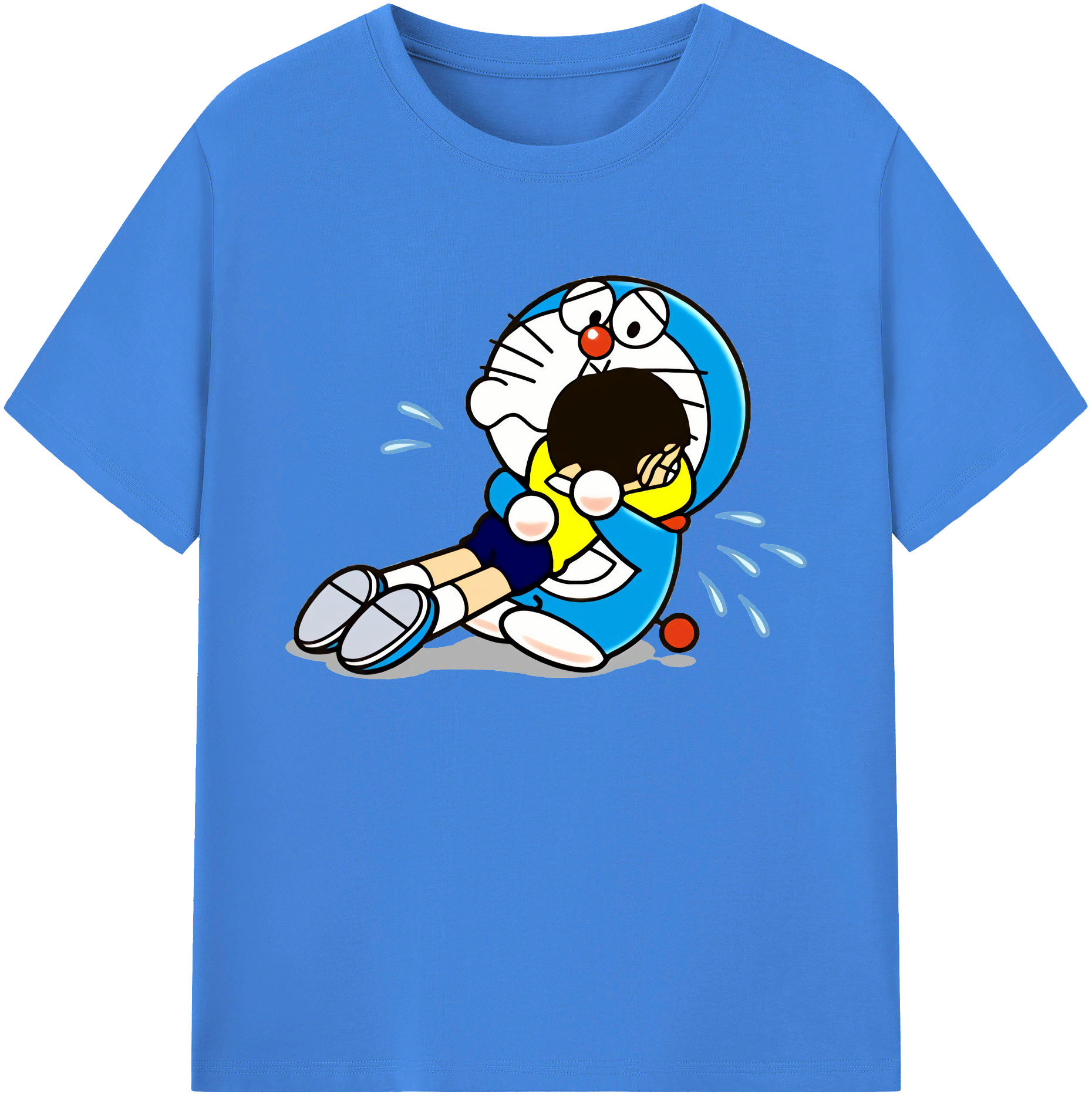 （画像用） ドラえもん Doraemon 綿100％ メンズ半袖Tシャツ｜肌触りやわらか＆通気性