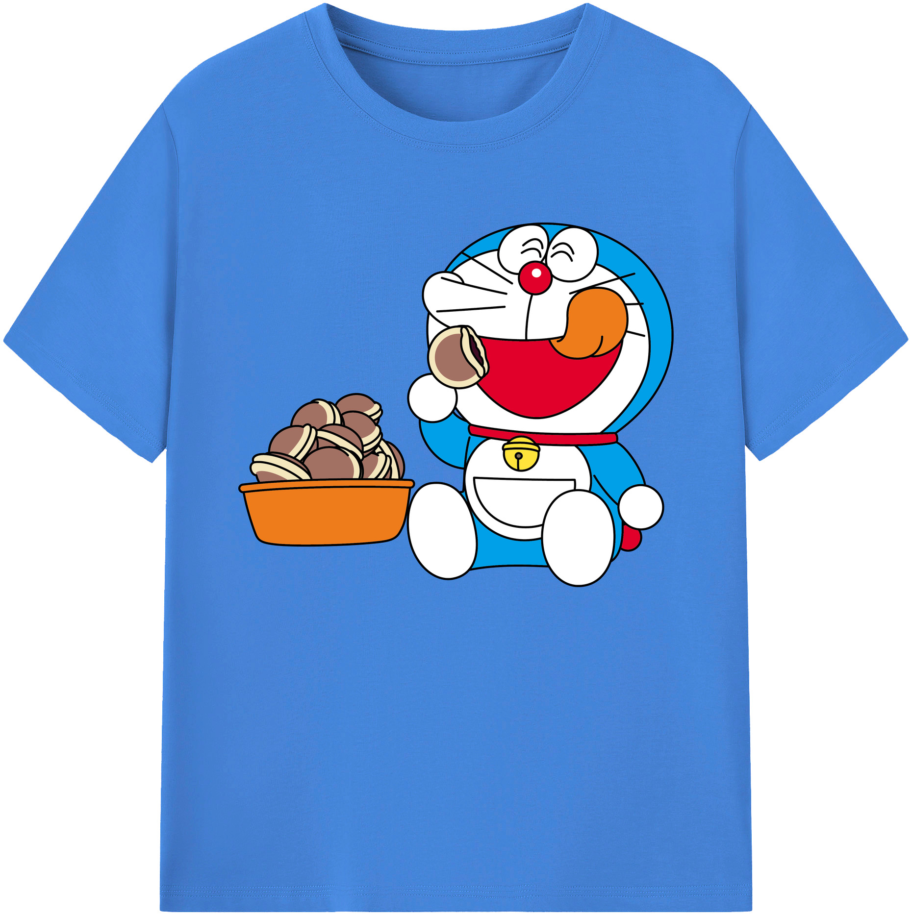 （画像用） ドラえもん Doraemon 綿100％ メンズ半袖Tシャツ｜肌触りやわらか＆通気性