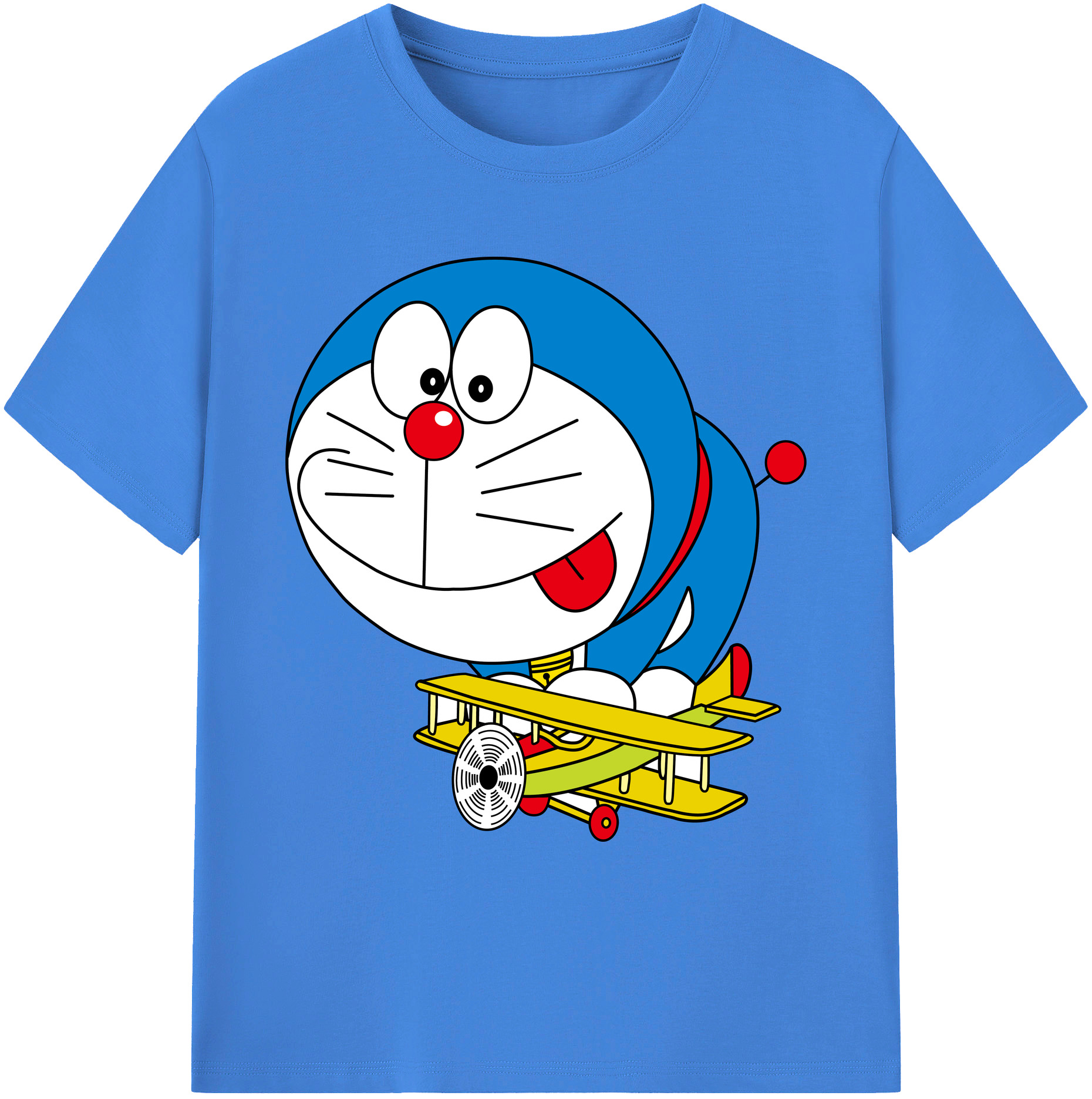 （画像用） ドラえもん Doraemon 綿100％ メンズ半袖Tシャツ｜肌触りやわらか＆通気性