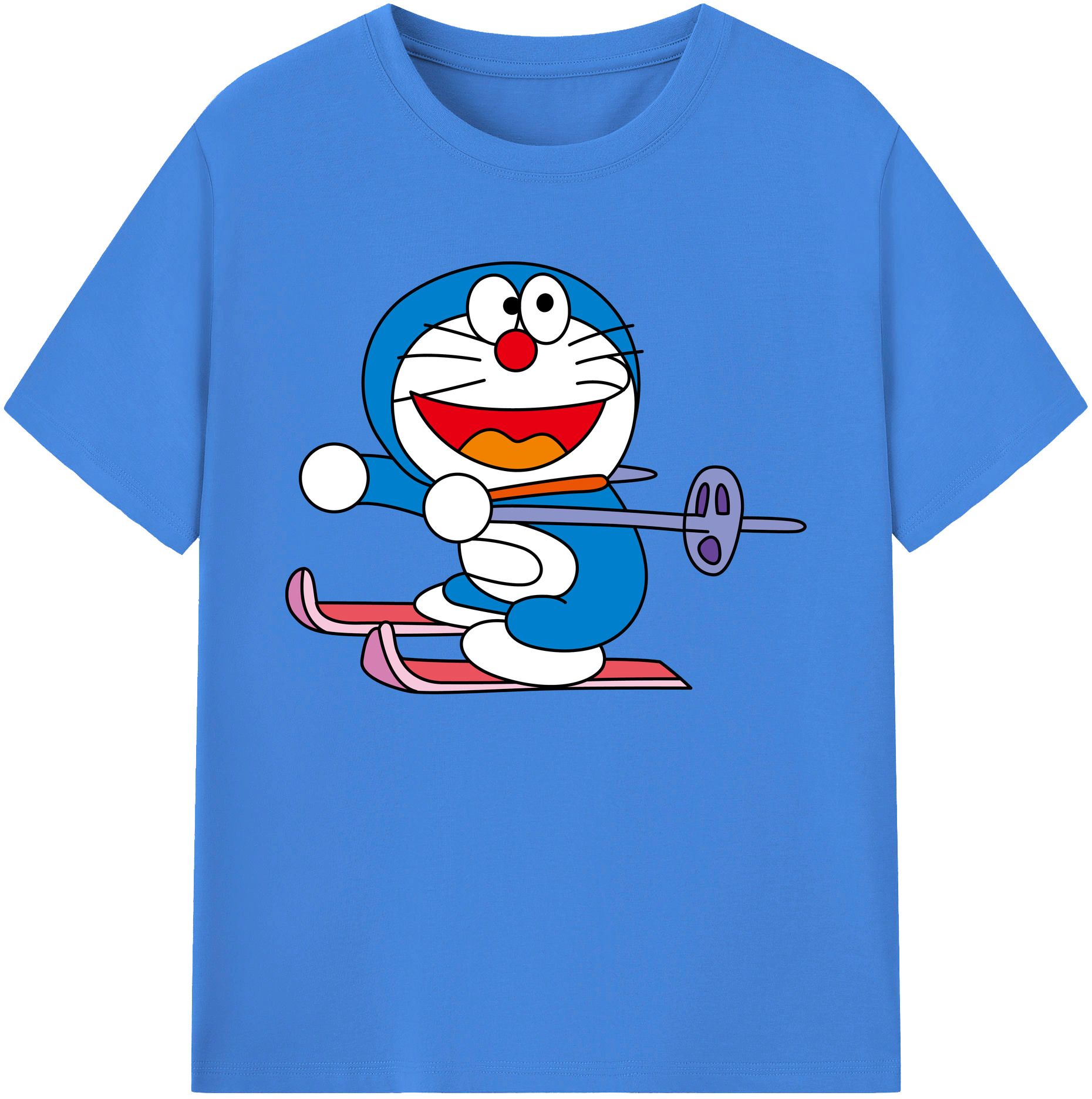 （画像用） ドラえもん Doraemon 綿100％ メンズ半袖Tシャツ｜肌触りやわらか＆通気性