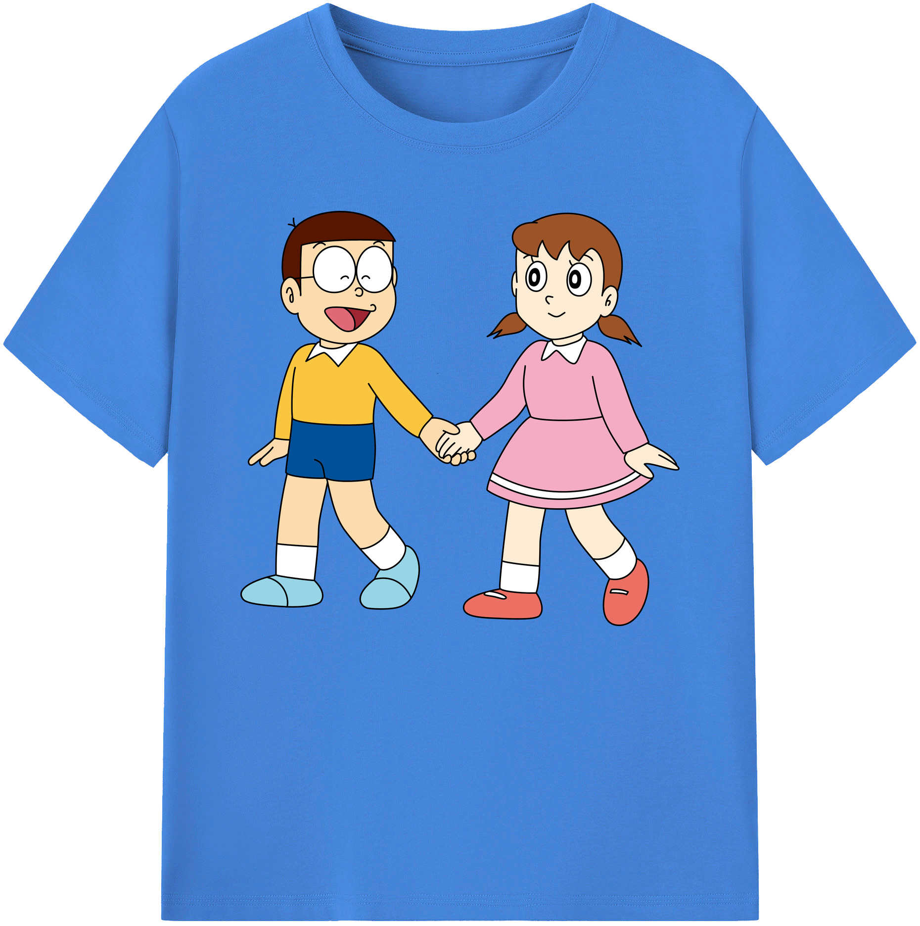 （画像用） ドラえもん 野比 のび太 Doraemon Nobita Nobi 綿100％ メンズ半袖Tシャツ｜肌触りやわらか＆通気性