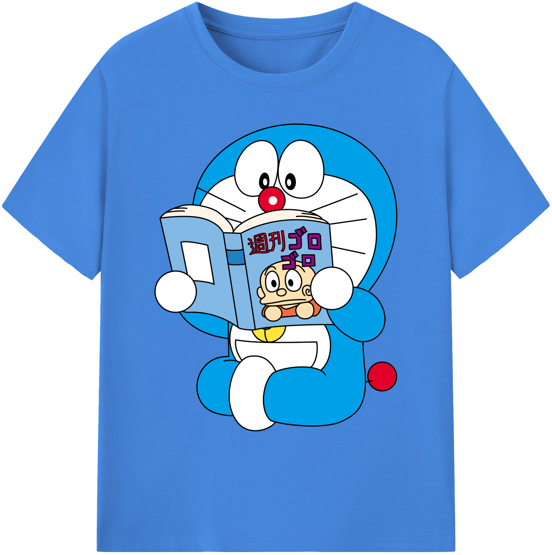 （画像用） ドラえもん Doraemon 綿100％ メンズ半袖Tシャツ｜肌触りやわらか＆通気性