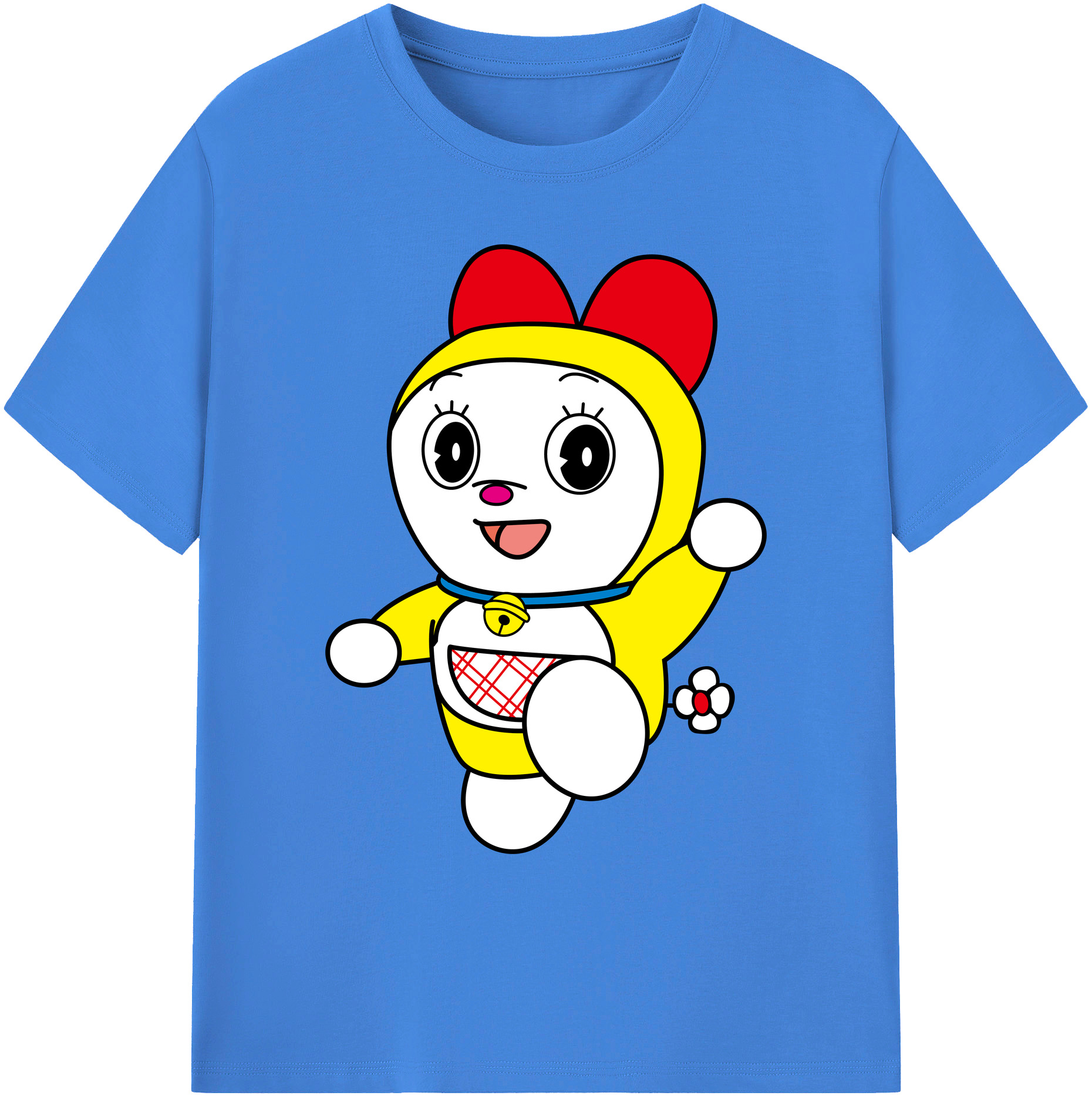 （画像用） ドラえもん ドラミ Doraemon Dorami 綿100％ メンズ半袖Tシャツ｜肌触りやわらか＆通気性