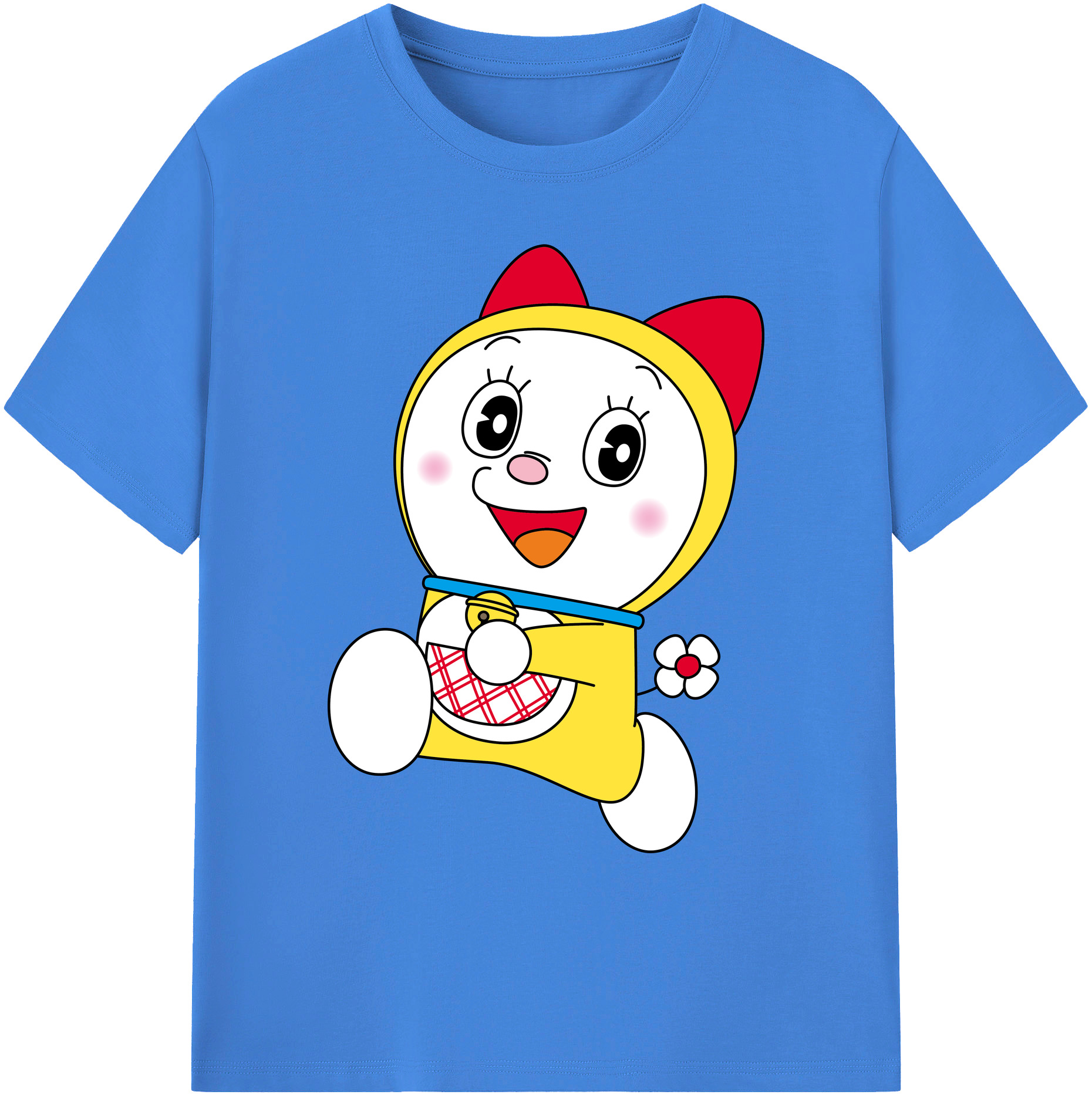 （画像用） ドラえもん ドラミ Doraemon Dorami 綿100％ メンズ半袖Tシャツ｜肌触りやわらか＆通気性