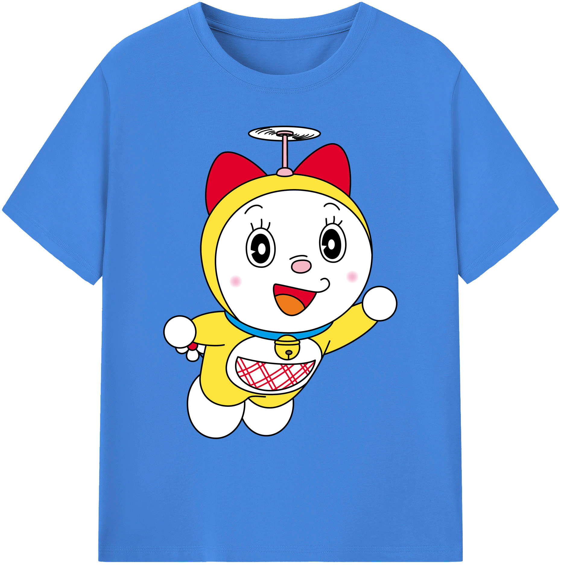 （画像用） ドラえもん ドラミ Doraemon Dorami 綿100％ メンズ半袖Tシャツ｜肌触りやわらか＆通気性