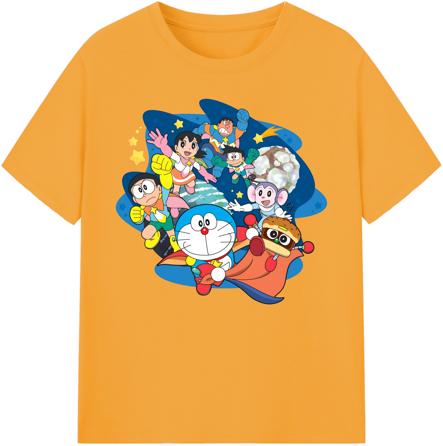 （画像用） ドラえもん Doraemon 綿100％ メンズ半袖Tシャツ｜肌触りやわらか＆通気性