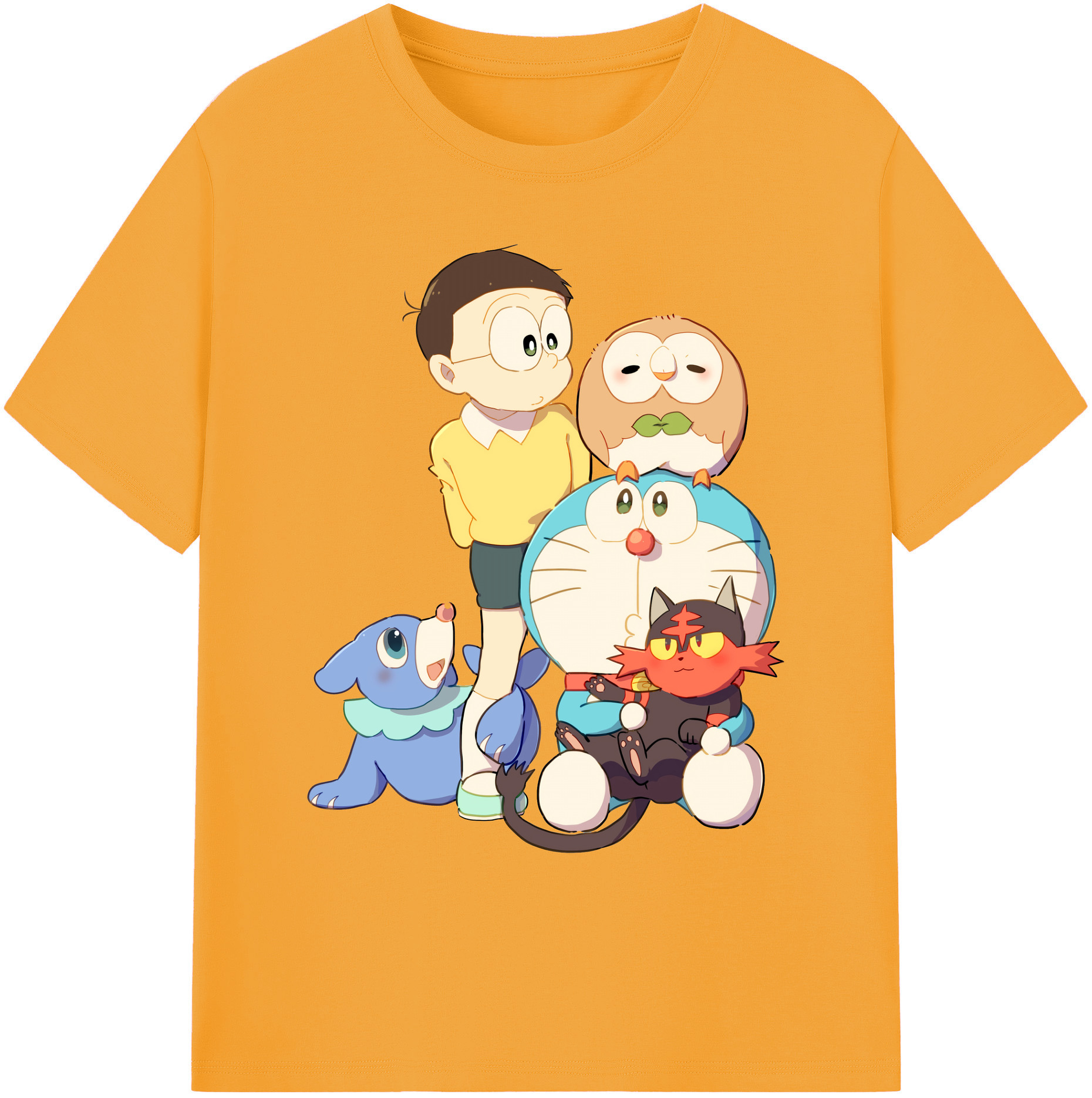 （画像用） ドラえもん Doraemon 綿100％ メンズ半袖Tシャツ｜肌触りやわらか＆通気性