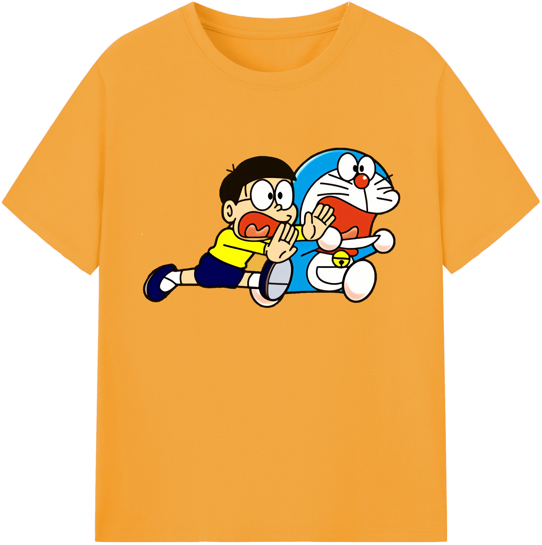 （画像用） ドラえもん Doraemon 綿100％ メンズ半袖Tシャツ｜肌触りやわらか＆通気性
