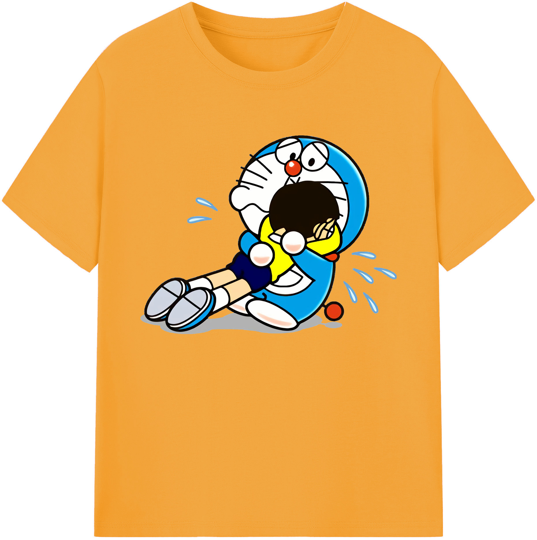 （画像用） ドラえもん Doraemon 綿100％ メンズ半袖Tシャツ｜肌触りやわらか＆通気性