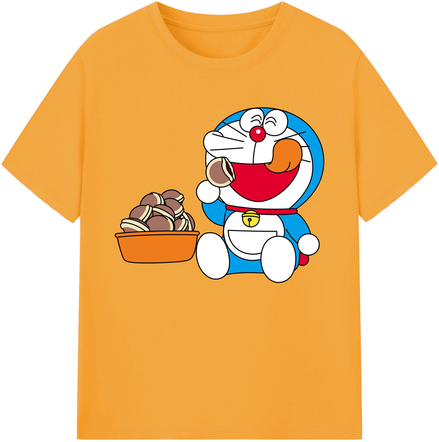 （画像用） ドラえもん Doraemon 綿100％ メンズ半袖Tシャツ｜肌触りやわらか＆通気性