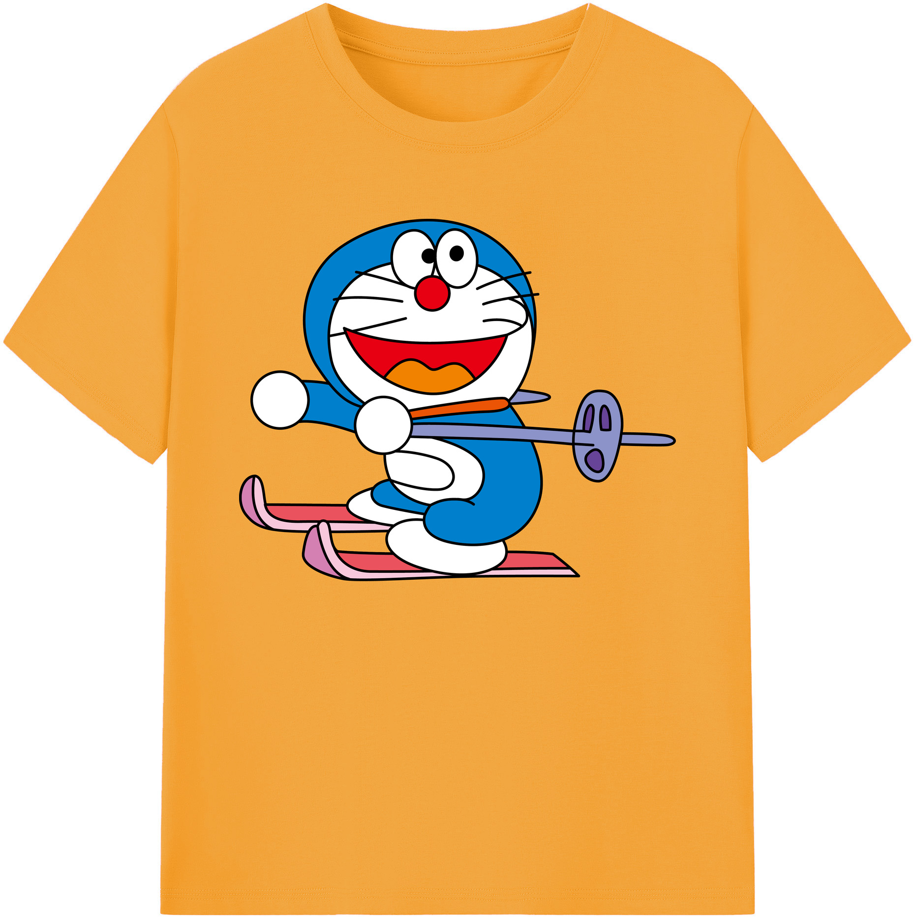 （画像用） ドラえもん Doraemon 綿100％ メンズ半袖Tシャツ｜肌触りやわらか＆通気性