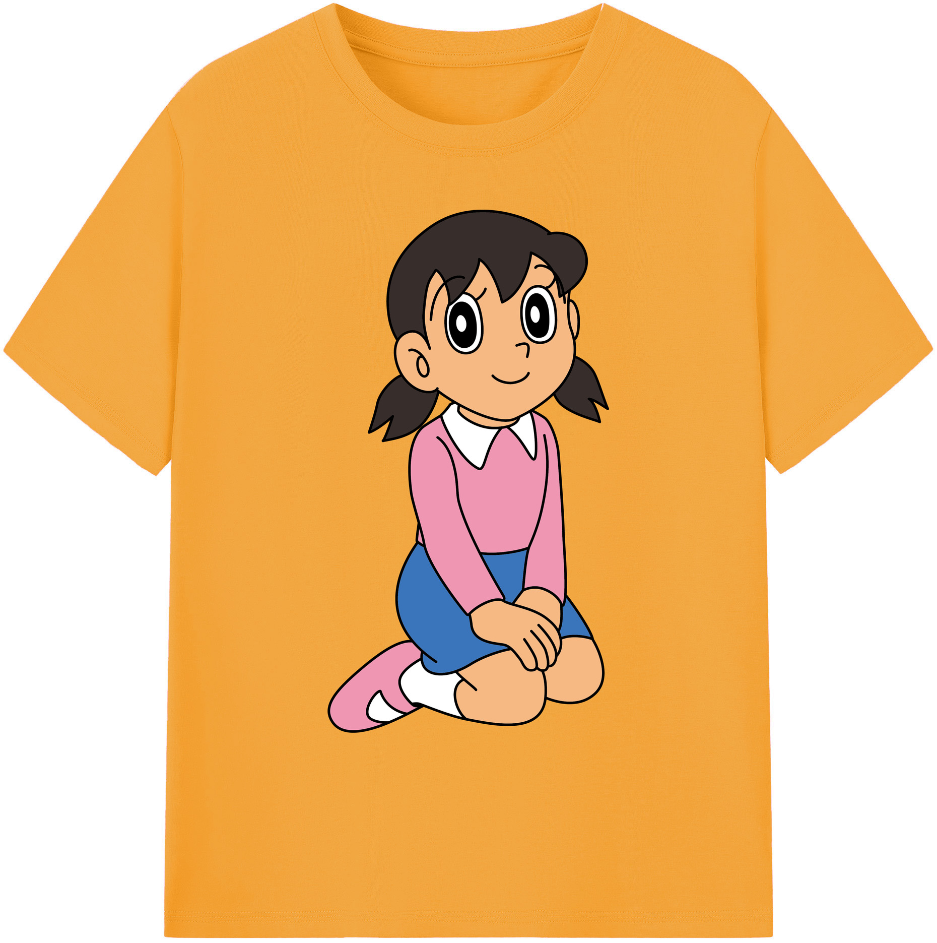 （画像用） ドラえもん みなもと しずか Doraemon Shizuka Minamoto 綿100％ メンズ半袖Tシャツ｜肌触りやわらか＆通気性