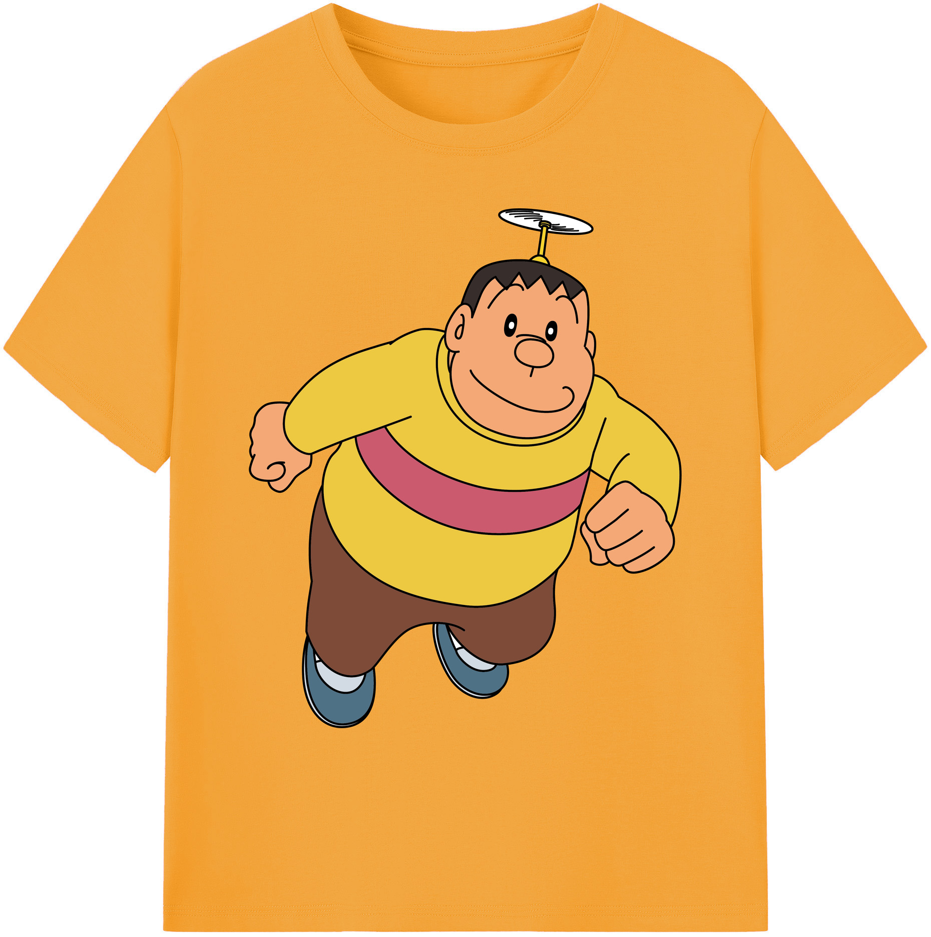 （画像用） ドラえもん 剛田武 Doraemon Gouta Takeshi 綿100％ メンズ半袖Tシャツ｜肌触りやわらか＆通気性