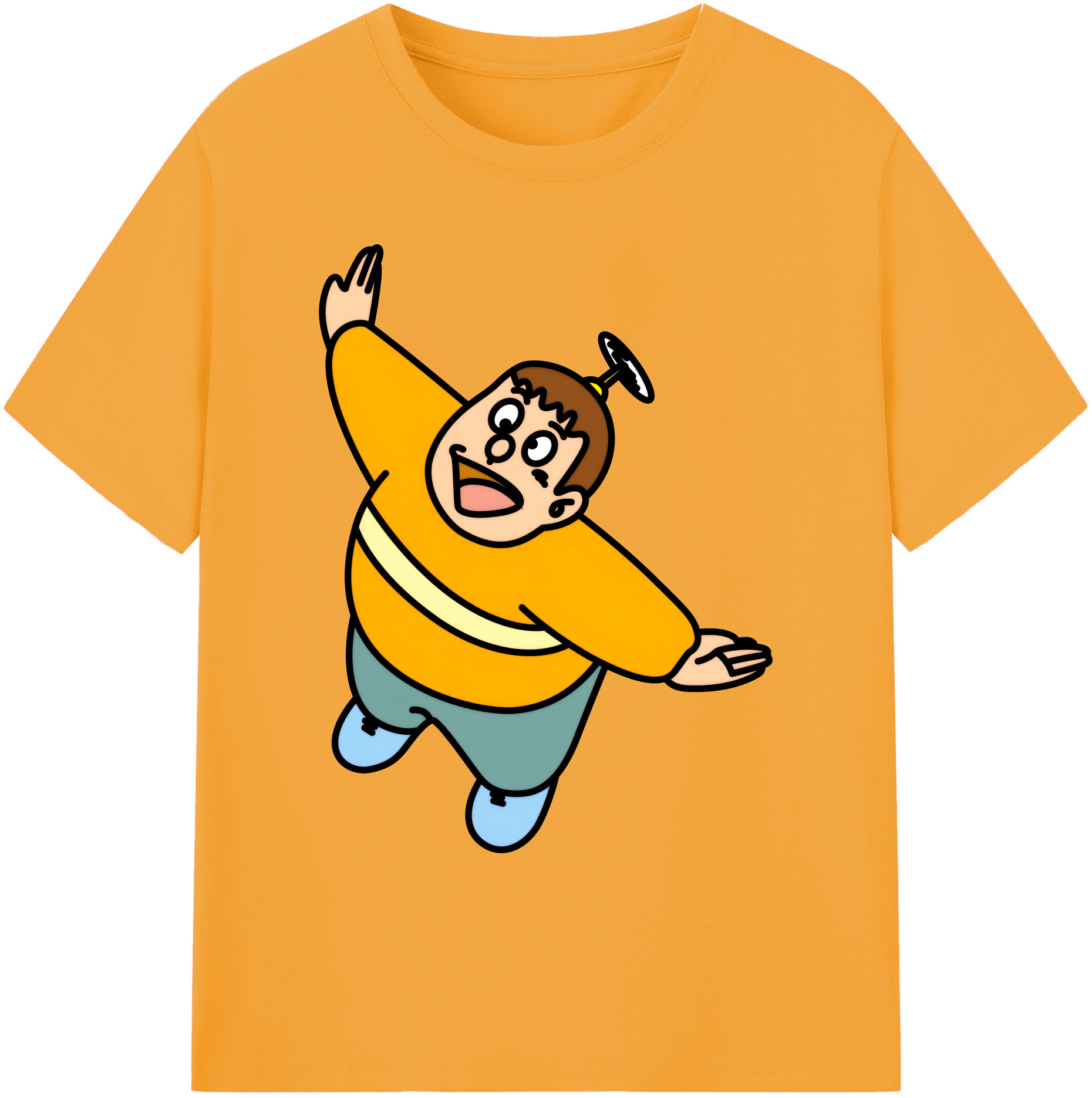 （画像用） ドラえもん 剛田武 Doraemon Gouta Takeshi 綿100％ メンズ半袖Tシャツ｜肌触りやわらか＆通気性