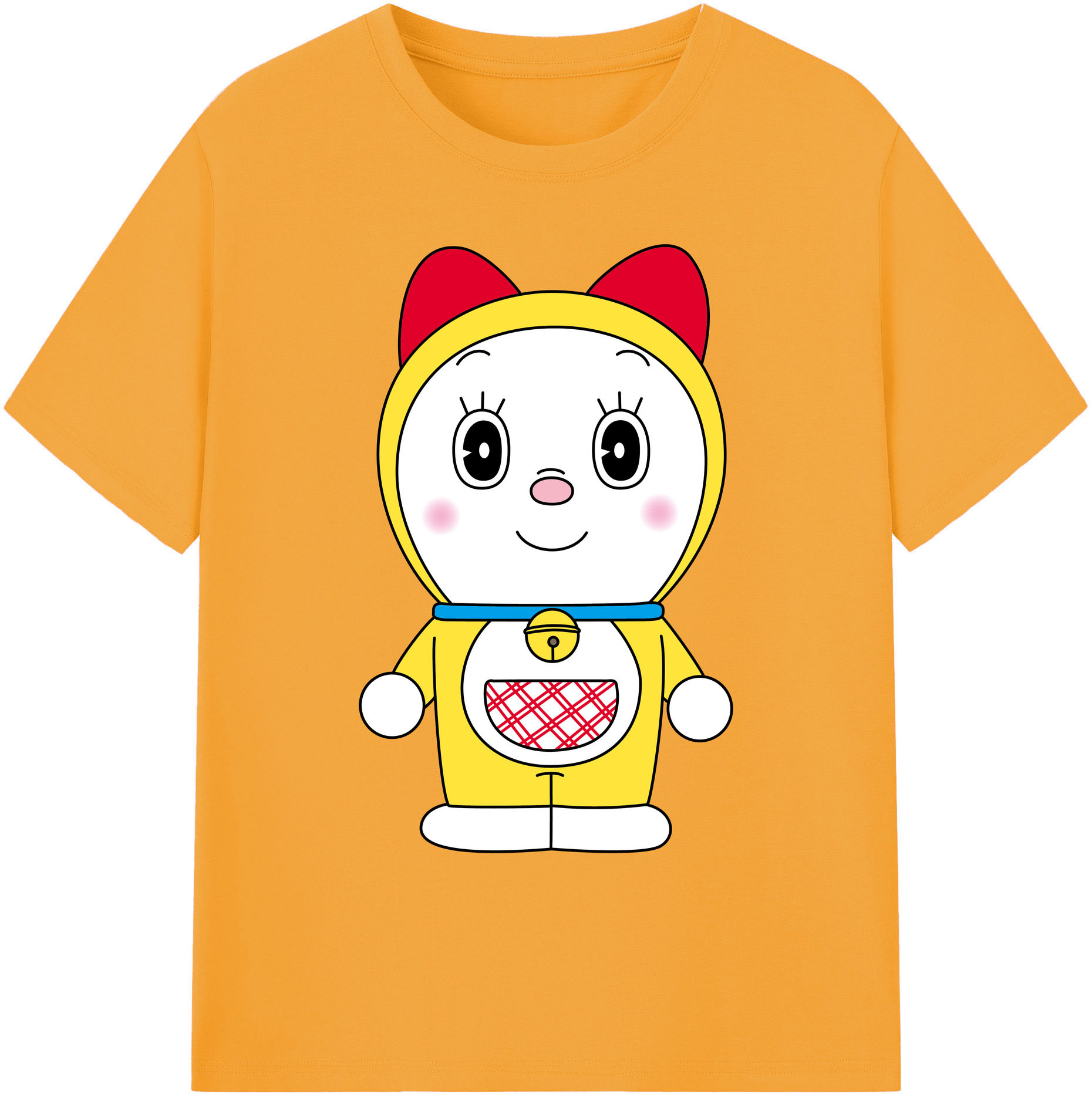 （画像用） ドラえもん ドラミ Doraemon Dorami 綿100％ メンズ半袖Tシャツ｜肌触りやわらか＆通気性