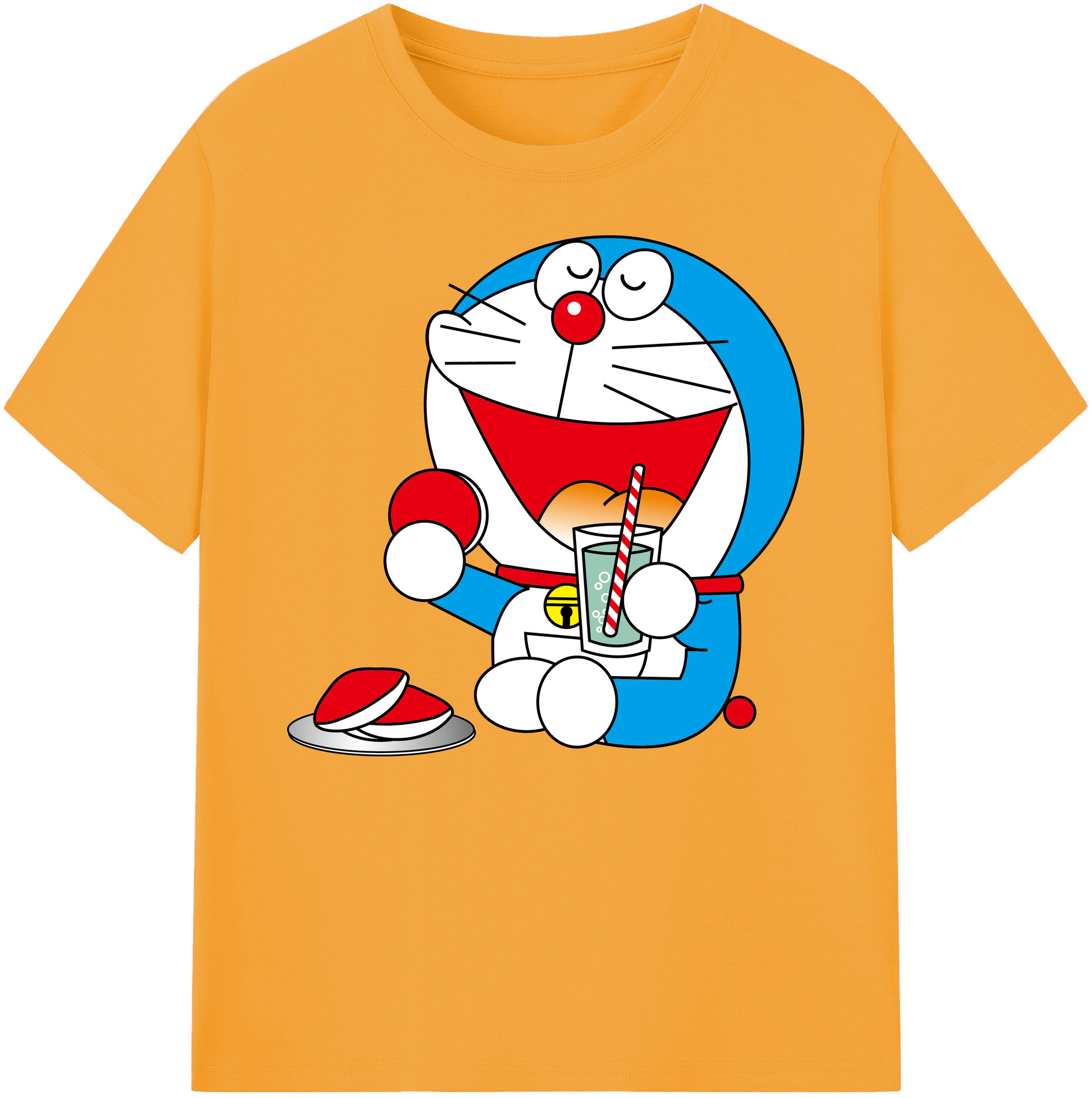 （画像用） ドラえもん Doraemon 綿100％ メンズ半袖Tシャツ｜肌触りやわらか＆通気性