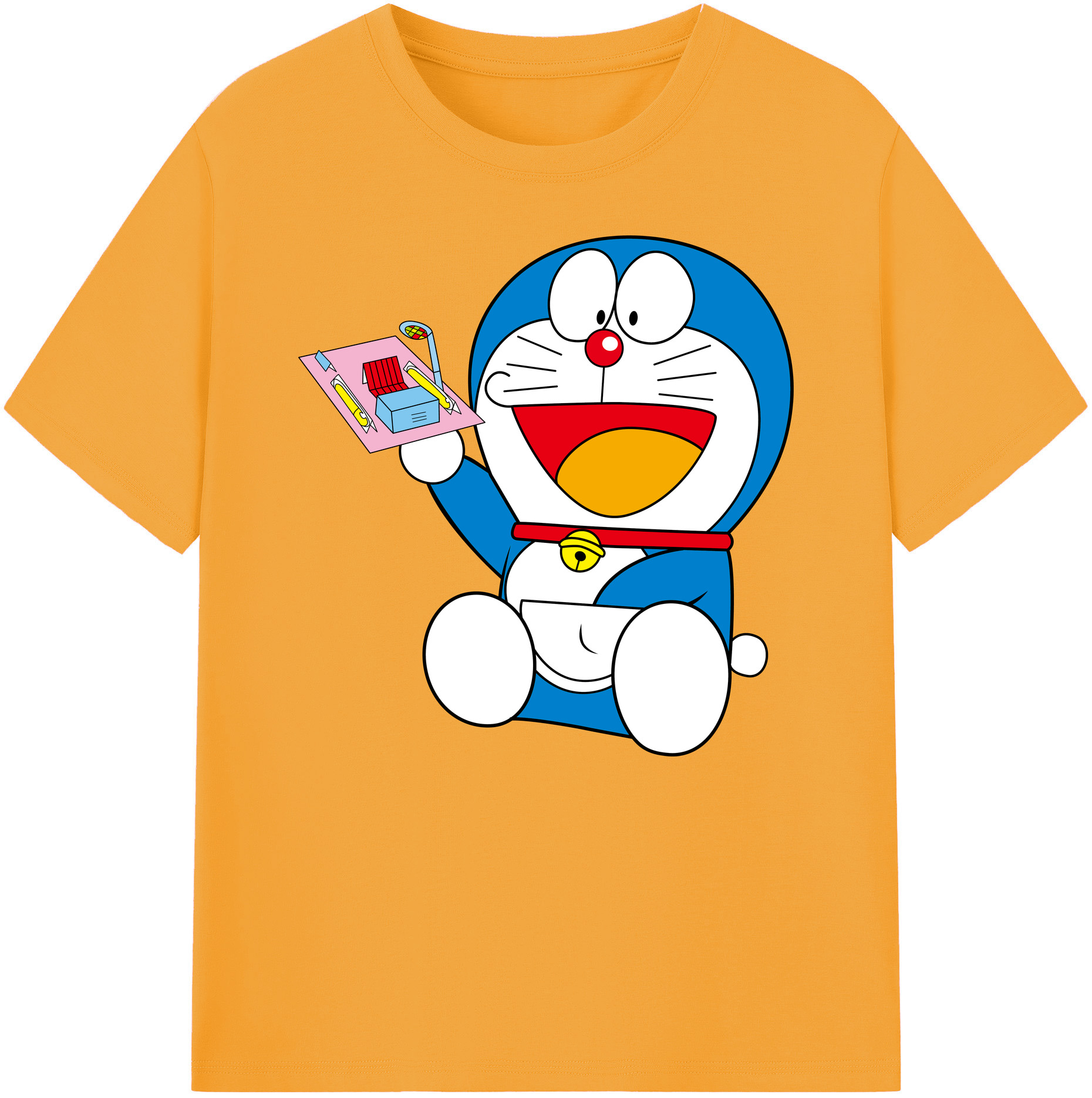 （画像用） ドラえもん Doraemon 綿100％ メンズ半袖Tシャツ｜肌触りやわらか＆通気性