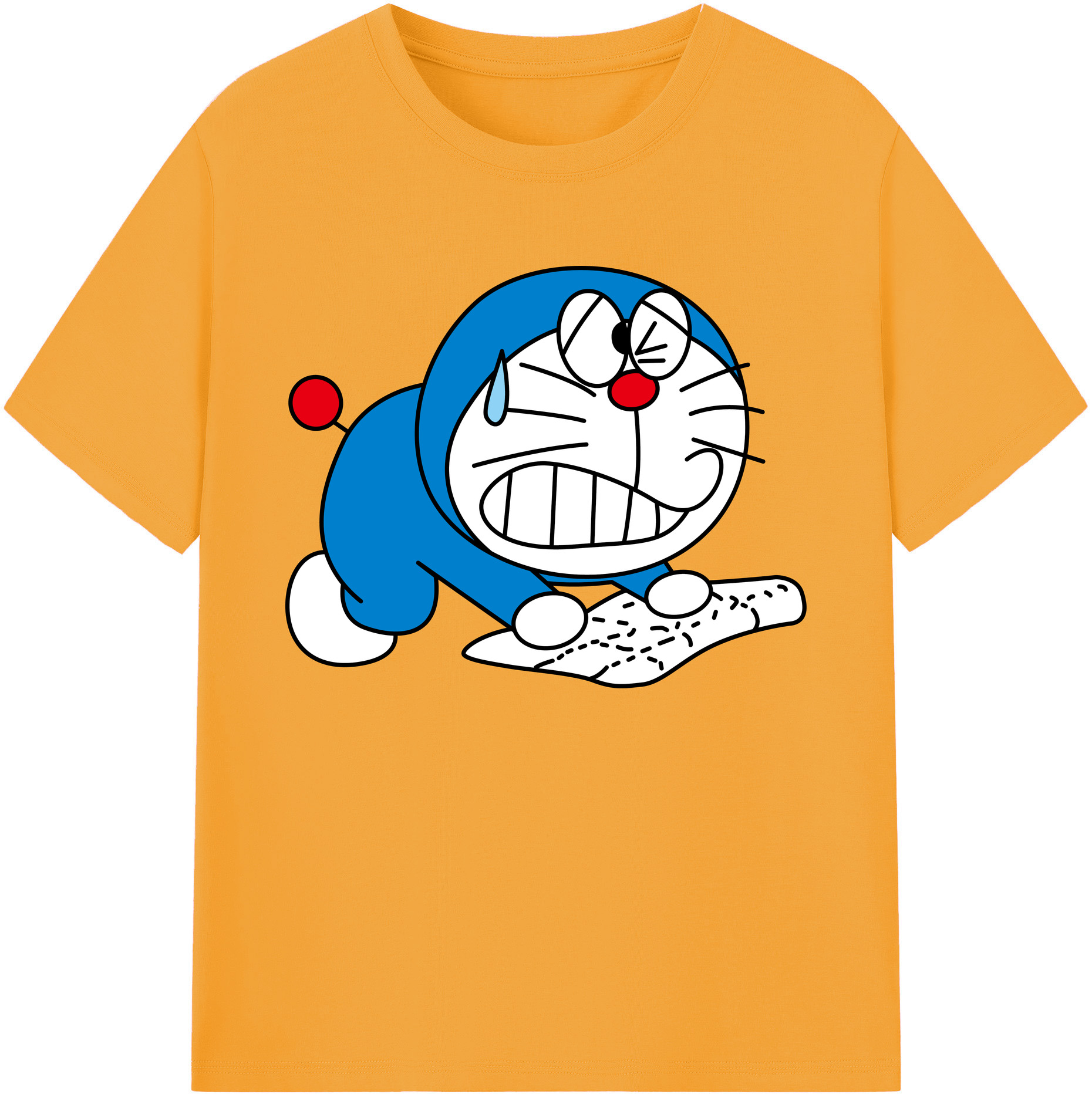 （画像用） ドラえもん Doraemon 綿100％ メンズ半袖Tシャツ｜肌触りやわらか＆通気性