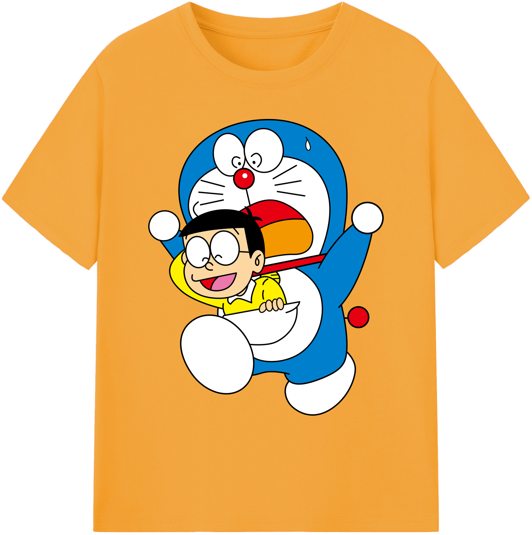 （画像用） ドラえもん Doraemon 綿100％ メンズ半袖Tシャツ｜肌触りやわらか＆通気性