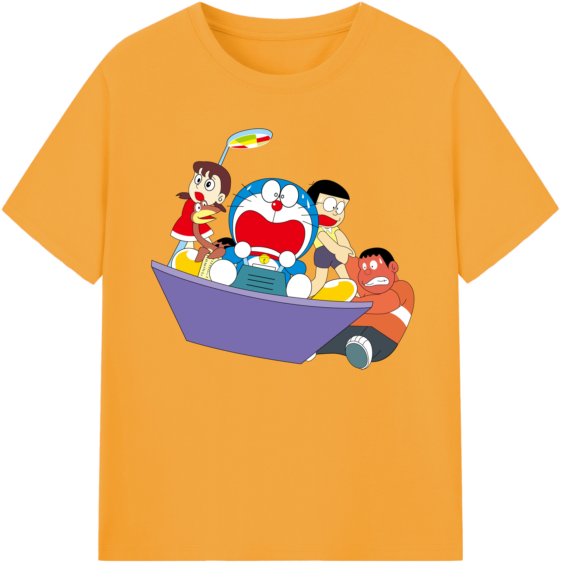 （画像用） ドラえもん Doraemon 綿100％ メンズ半袖Tシャツ｜肌触りやわらか＆通気性