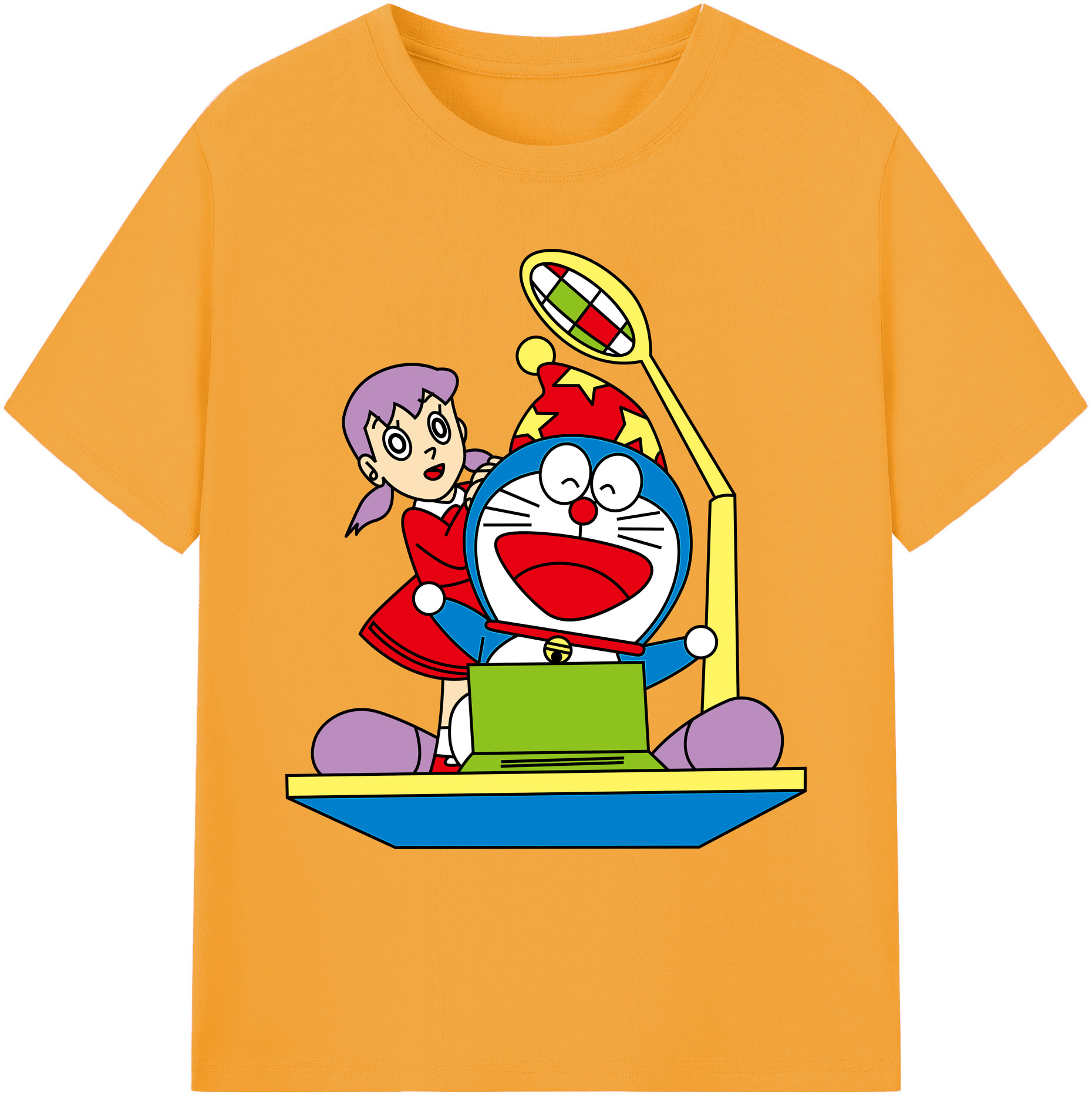 （画像用） ドラえもん みなもと しずか Doraemon Shizuka Minamoto 綿100％ メンズ半袖Tシャツ｜肌触りやわらか＆通気性
