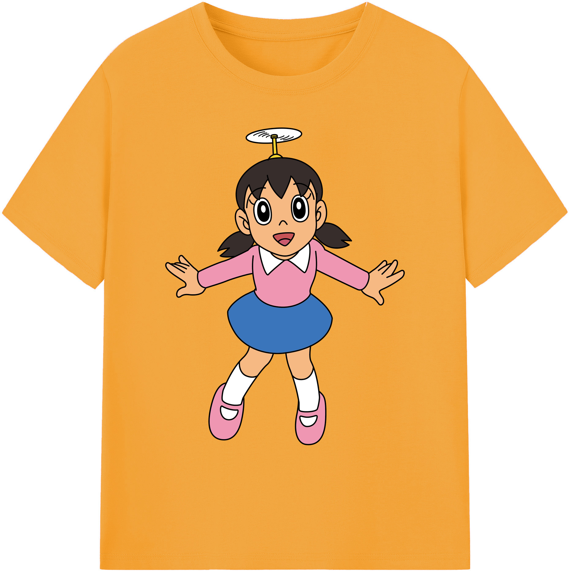 （画像用） ドラえもん みなもと しずか Doraemon Shizuka Minamoto 綿100％ メンズ半袖Tシャツ｜肌触りやわらか＆通気性