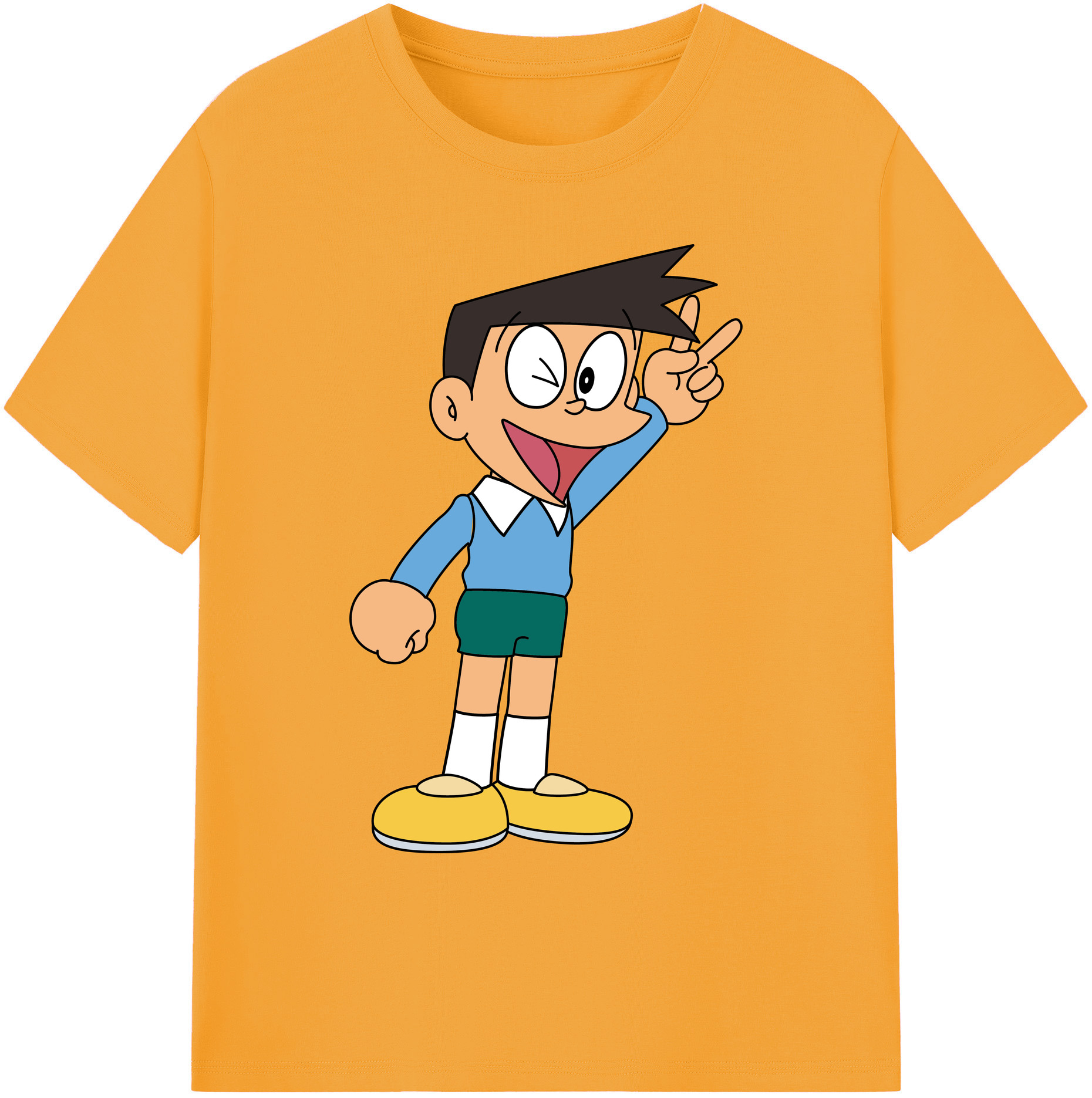 （画像用） ドラえもん 骨川 スネ夫 Doraemon Honekawa Suneo 綿100％ メンズ半袖Tシャツ｜肌触りやわらか＆通気性