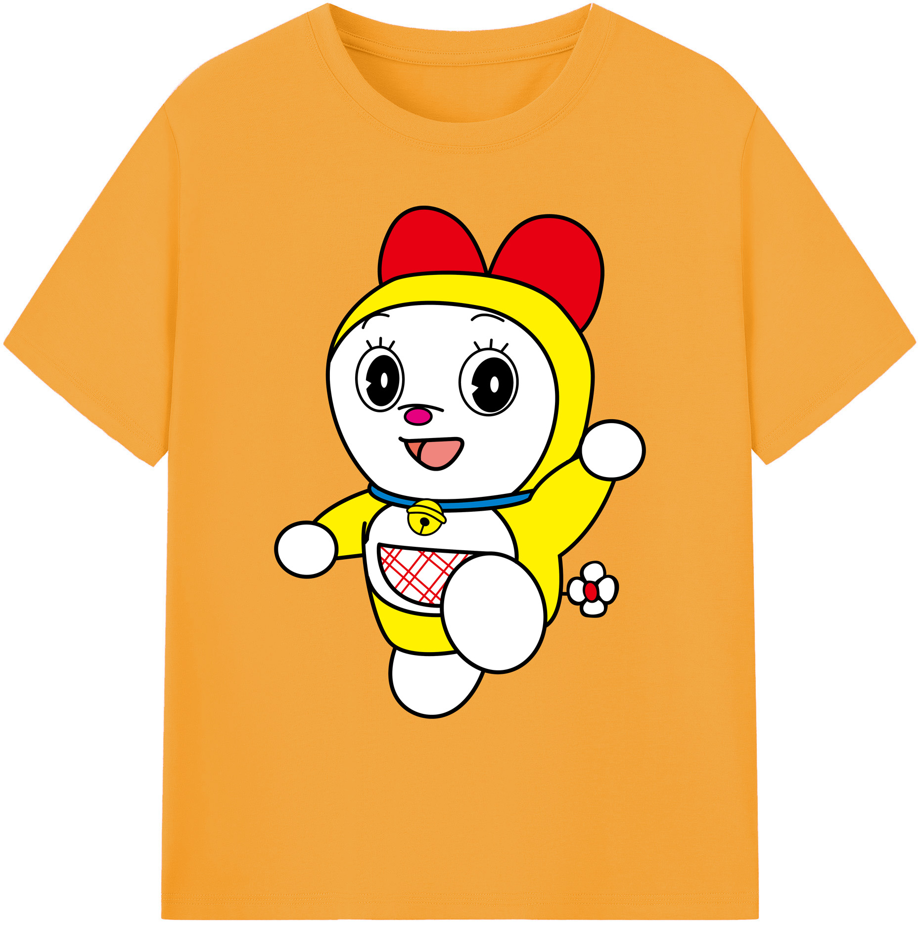 （画像用） ドラえもん ドラミ Doraemon Dorami 綿100％ メンズ半袖Tシャツ｜肌触りやわらか＆通気性