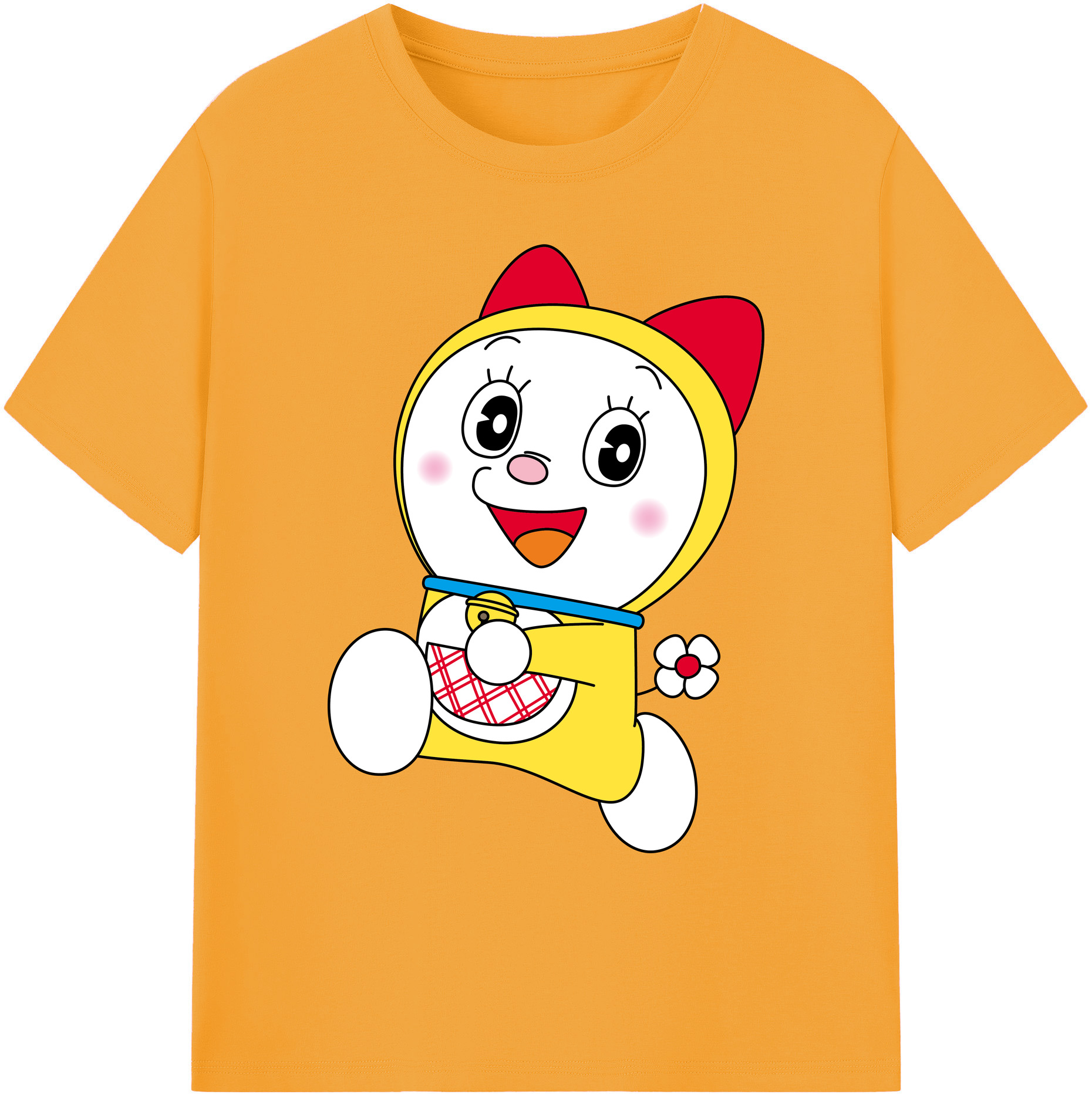 （画像用） ドラえもん ドラミ Doraemon Dorami 綿100％ メンズ半袖Tシャツ｜肌触りやわらか＆通気性