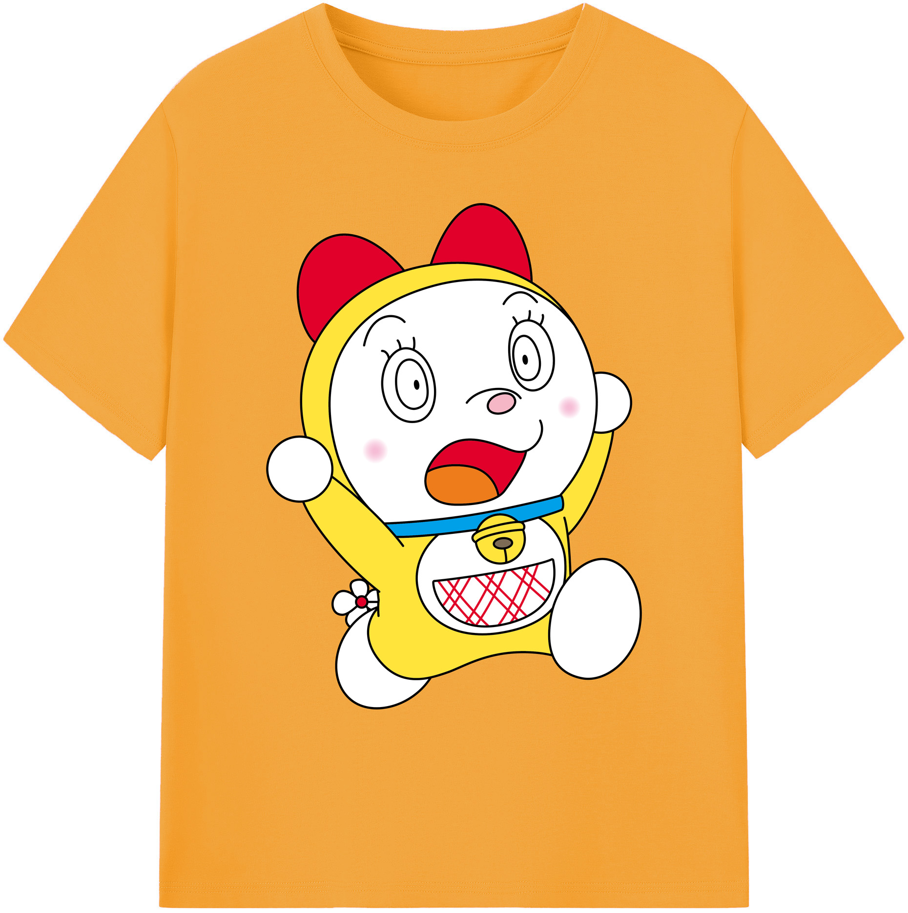 （画像用） ドラえもん ドラミ Doraemon Dorami 綿100％ メンズ半袖Tシャツ｜肌触りやわらか＆通気性