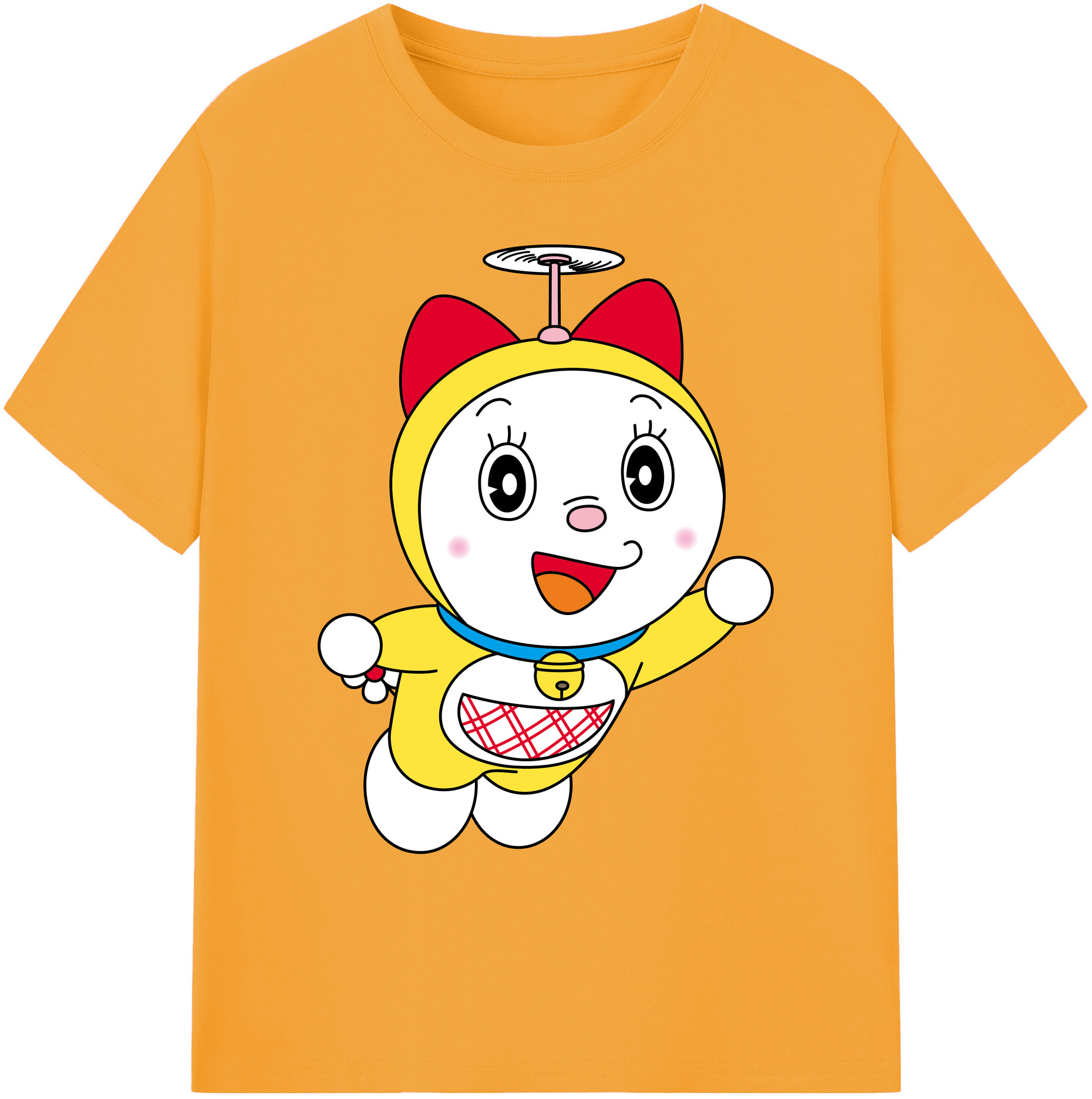 （画像用） ドラえもん ドラミ Doraemon Dorami 綿100％ メンズ半袖Tシャツ｜肌触りやわらか＆通気性