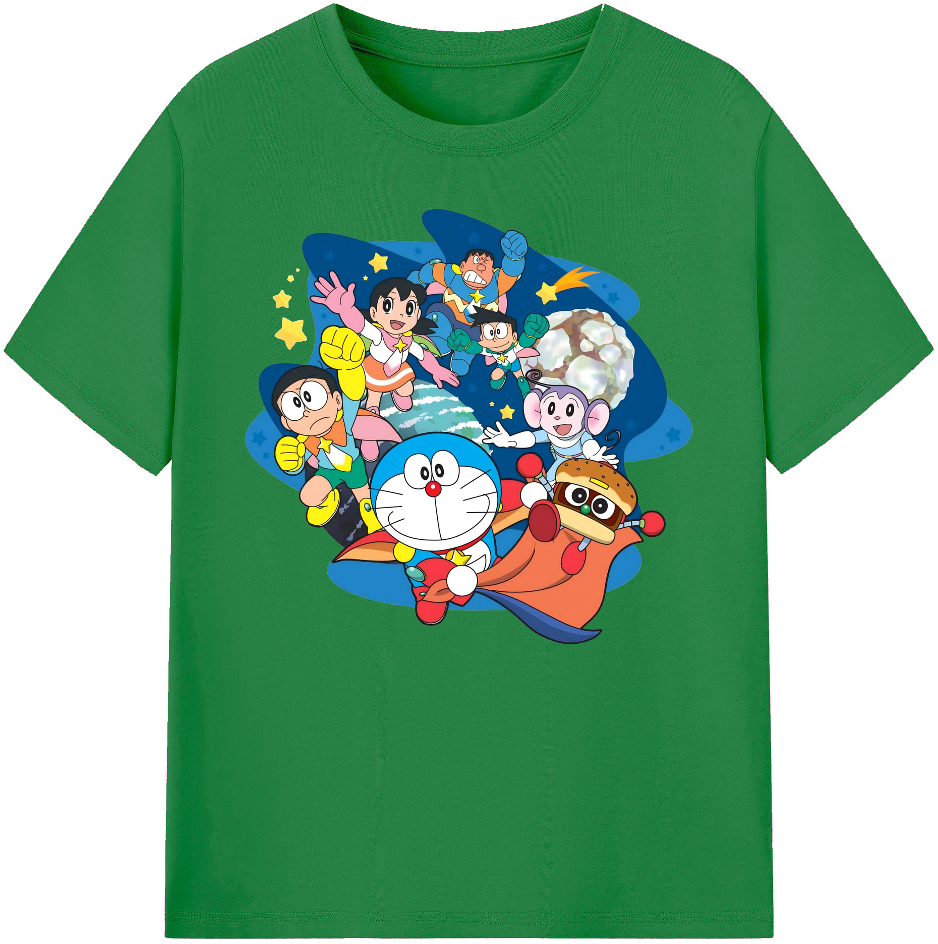 （画像用） ドラえもん Doraemon 綿100％ メンズ半袖Tシャツ｜肌触りやわらか＆通気性