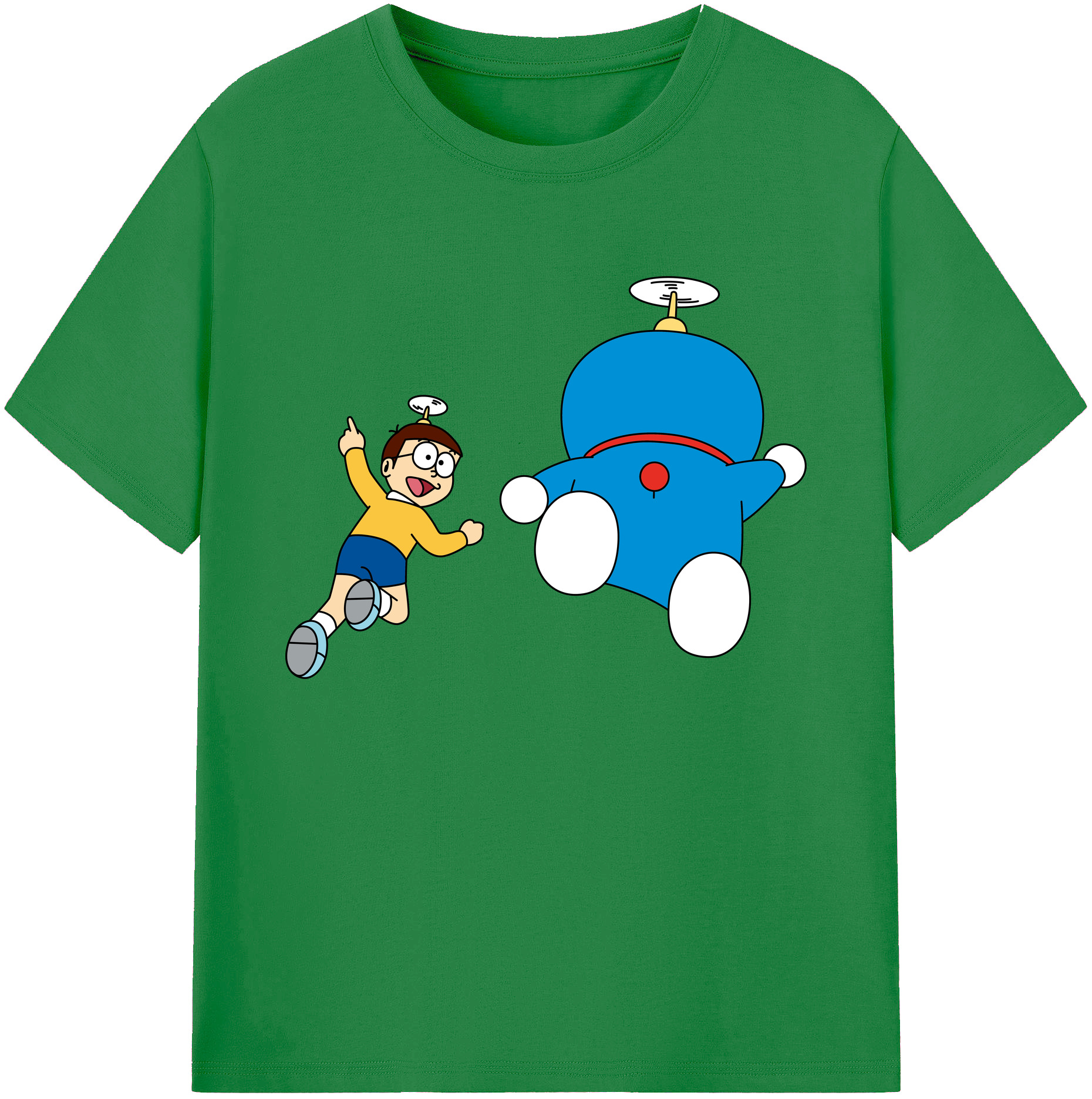 （画像用） ドラえもん 野比 のび太 Doraemon Nobita Nobi 綿100％ メンズ半袖Tシャツ｜肌触りやわらか＆通気性