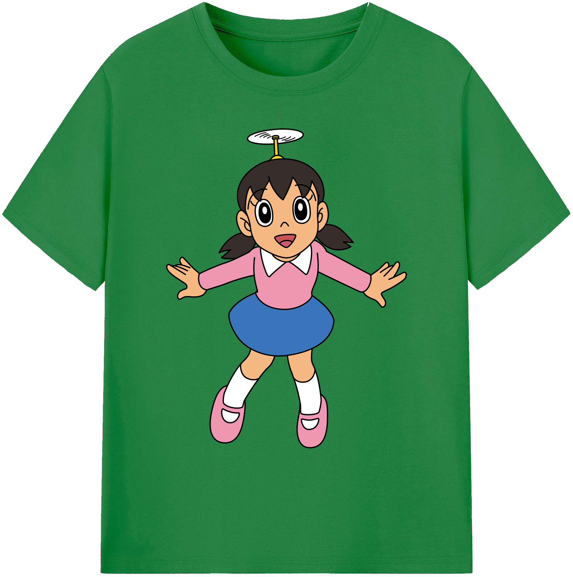 （画像用） ドラえもん みなもと しずか Doraemon Shizuka Minamoto 綿100％ メンズ半袖Tシャツ｜肌触りやわらか＆通気性