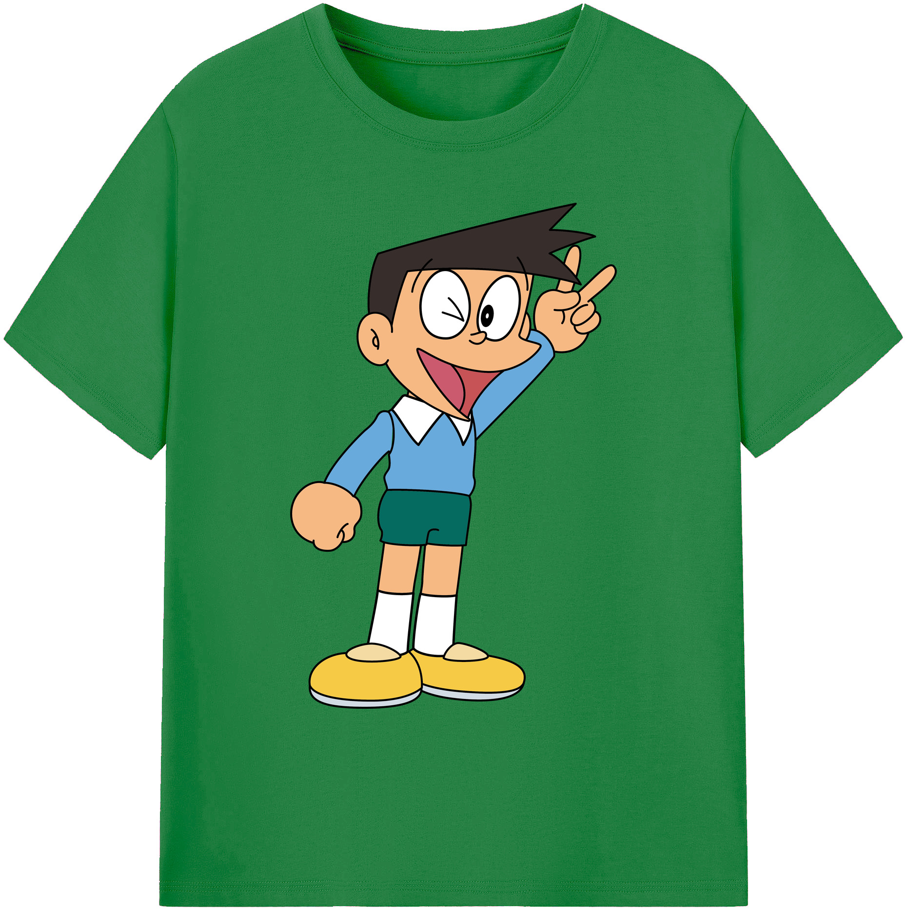 （画像用） ドラえもん 骨川 スネ夫 Doraemon Honekawa Suneo 綿100％ メンズ半袖Tシャツ｜肌触りやわらか＆通気性