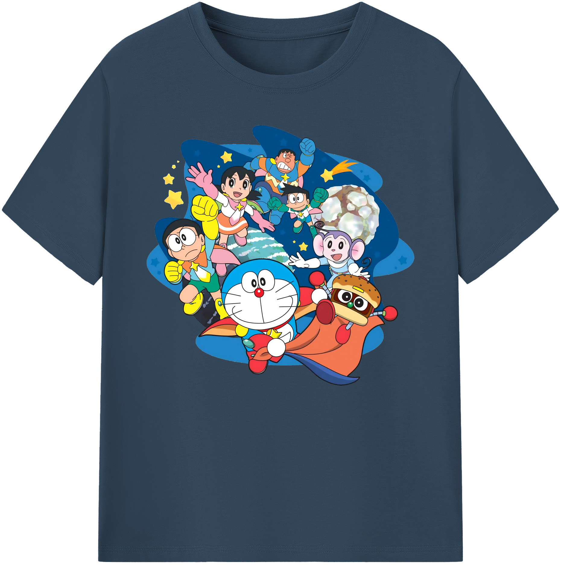 （画像用） ドラえもん Doraemon 綿100％ メンズ半袖Tシャツ｜肌触りやわらか＆通気性