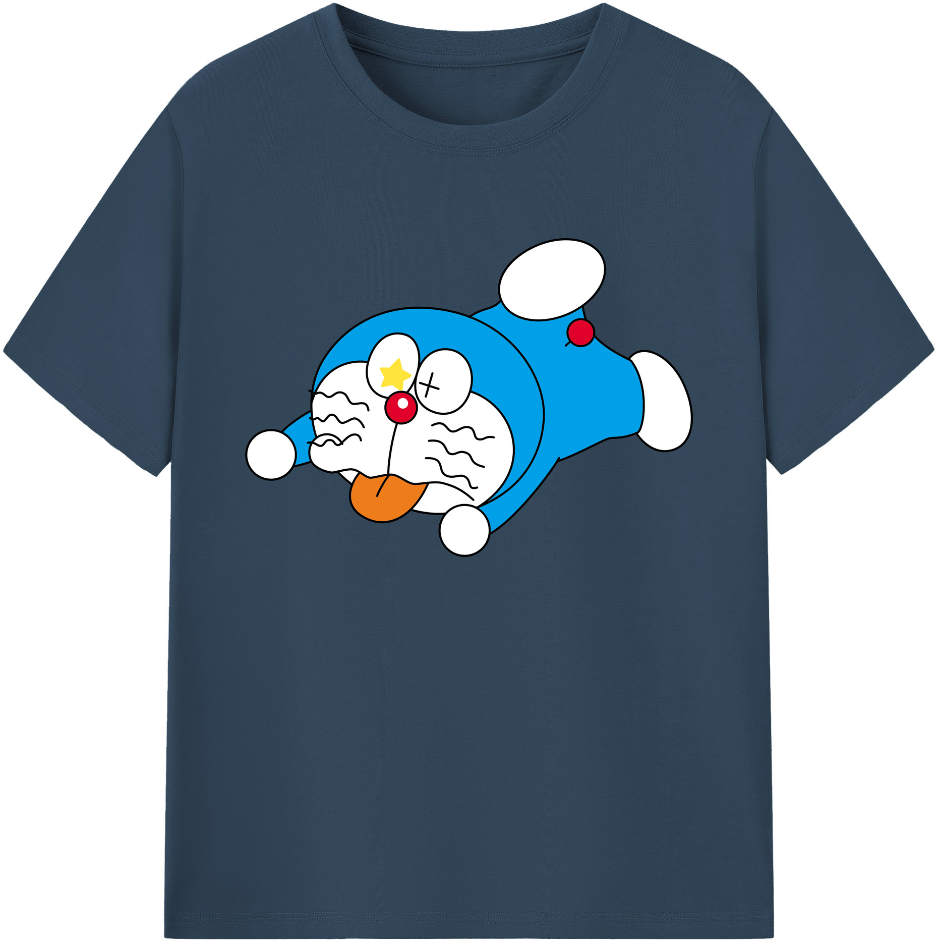 （画像用） ドラえもん Doraemon 綿100％ メンズ半袖Tシャツ｜肌触りやわらか＆通気性